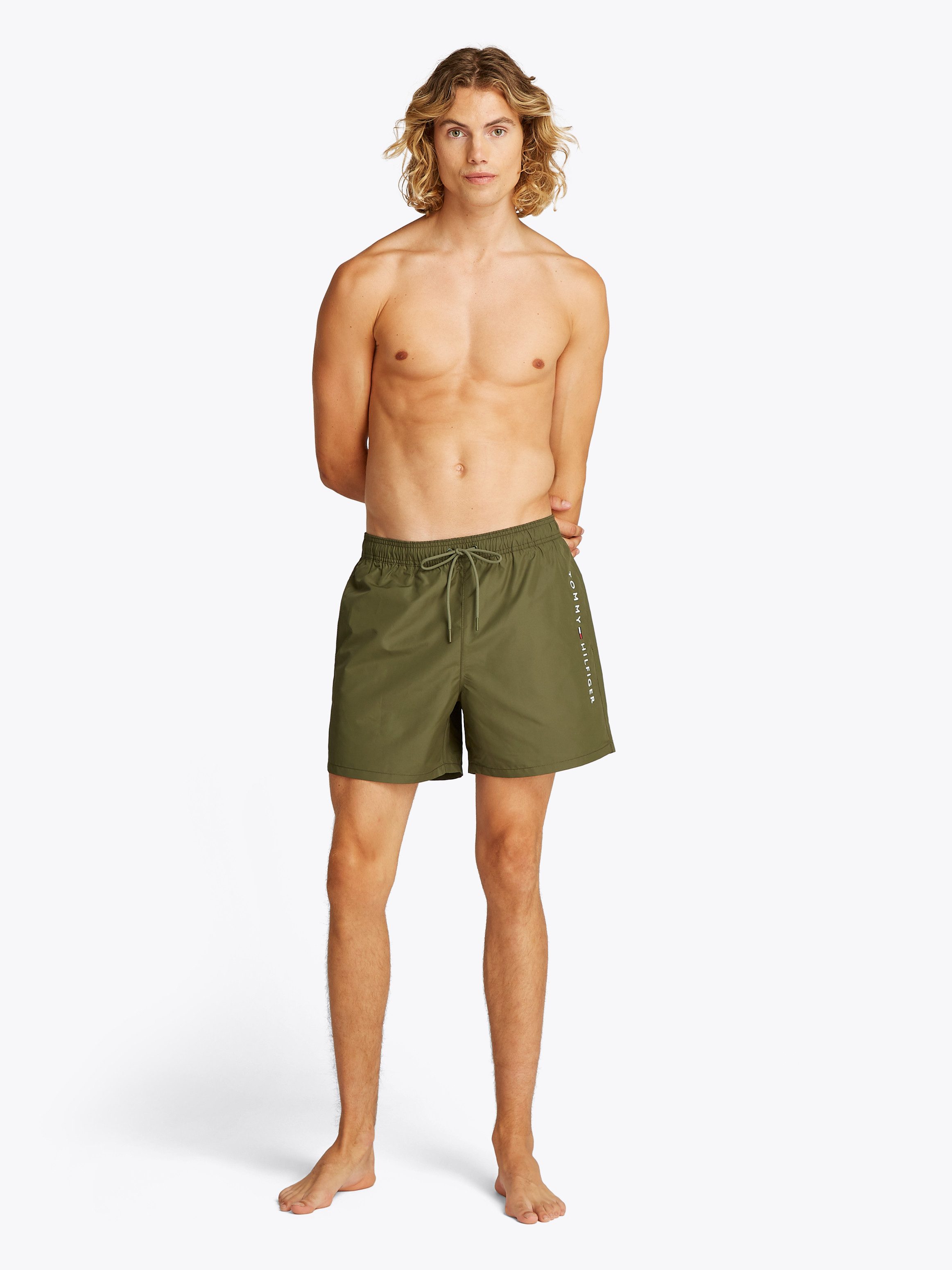 Tommy Hilfiger Swimwear Zwemshort MEDIUM DRAWSTRING met logoborduring op de heup