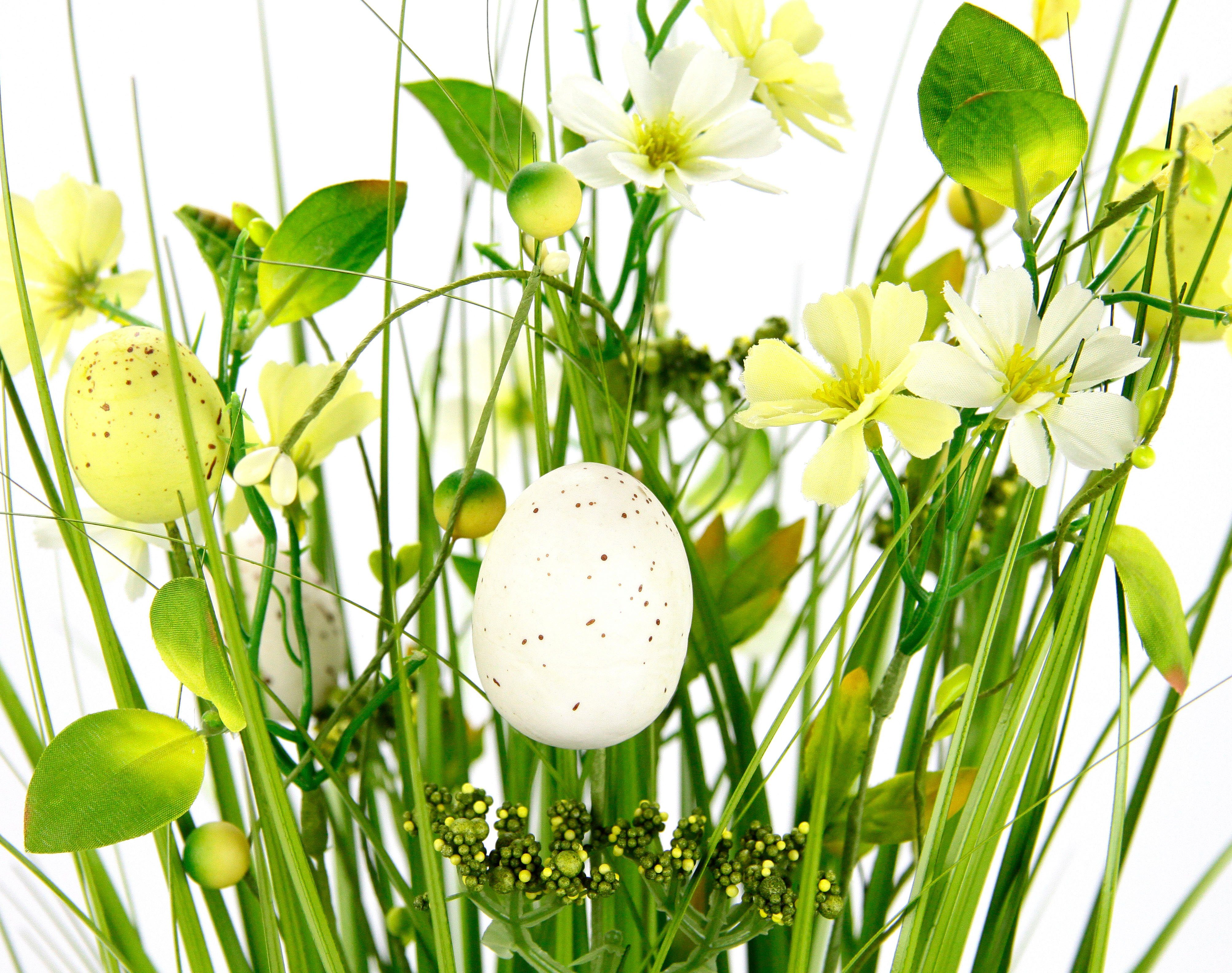 I.GE.A. Kunstgras Gras en bloemen met fijne bloemen en een strik (1 stuk)