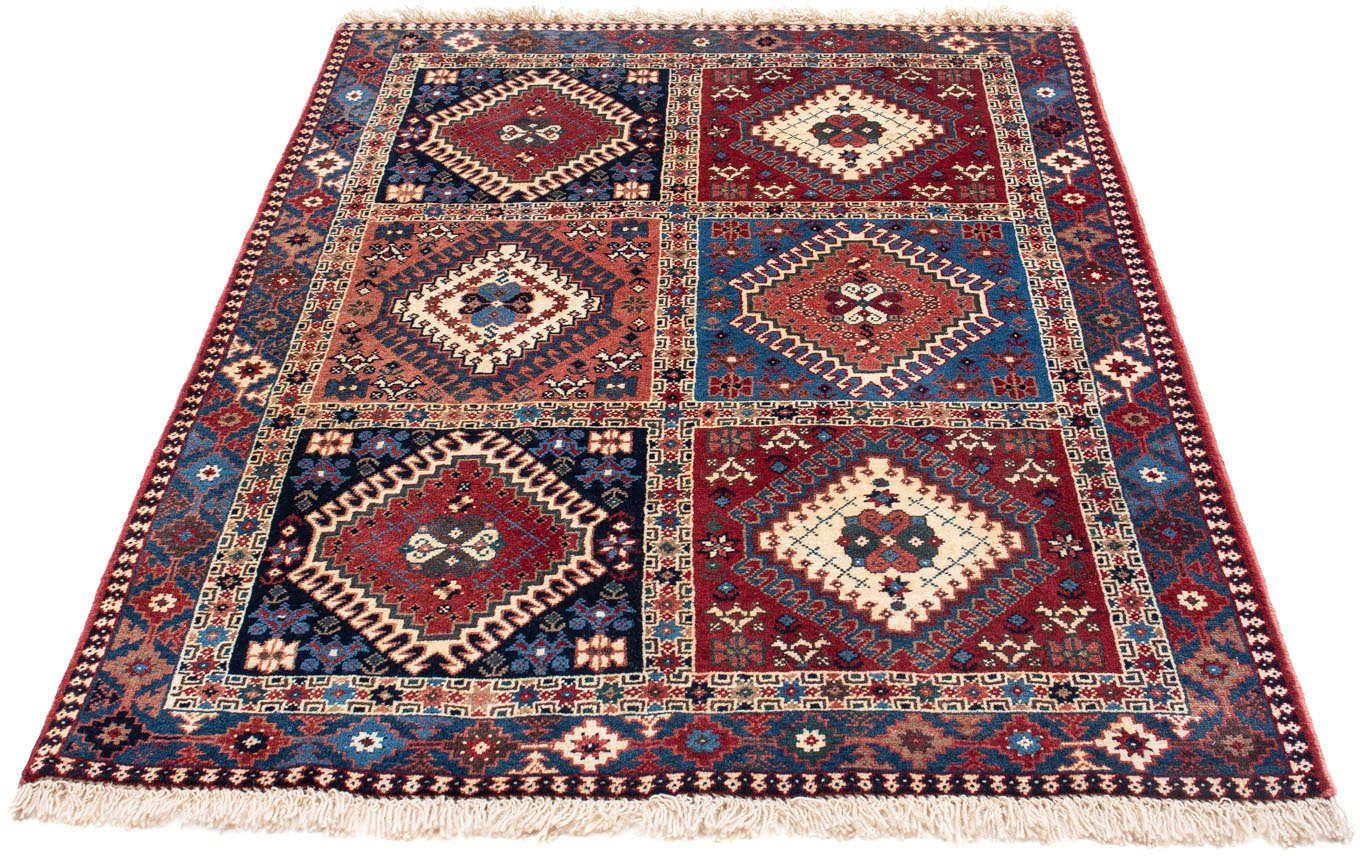 morgenland Wollen kleed Yalameh velden rosso chiaro 145 x 99 cm Handgeknoopt