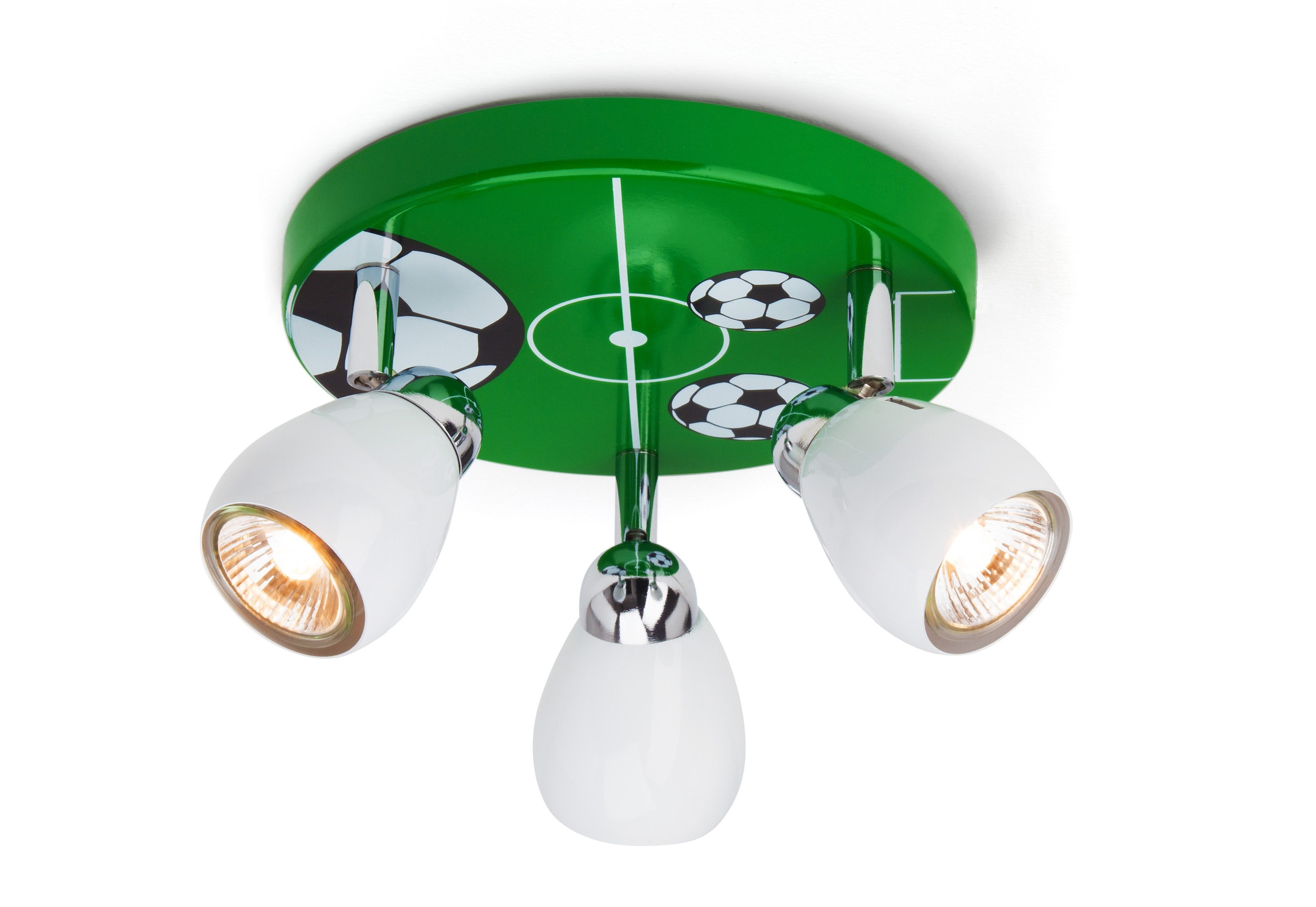 Brilliant Leuchten LED plafondspot Soccer Spotjesplaat wit/groen/zwart/wit, 3 x GU10 max. 3W, 11 cm hoogte