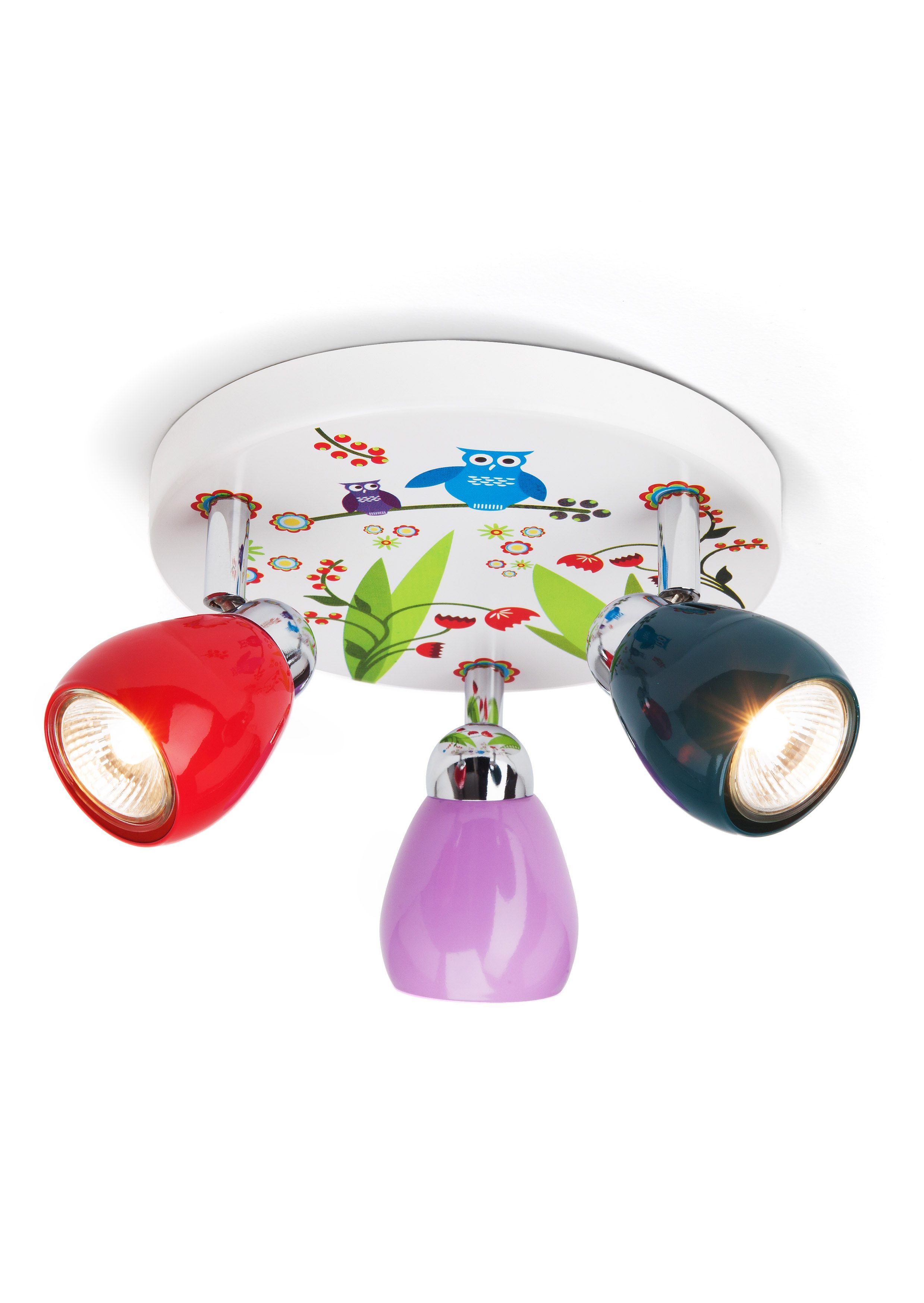 Brilliant Leuchten LED plafondspot Birds Spotjesplaat multicolour, 3 x GU10 max. 3W, 11 cm hoogte,...