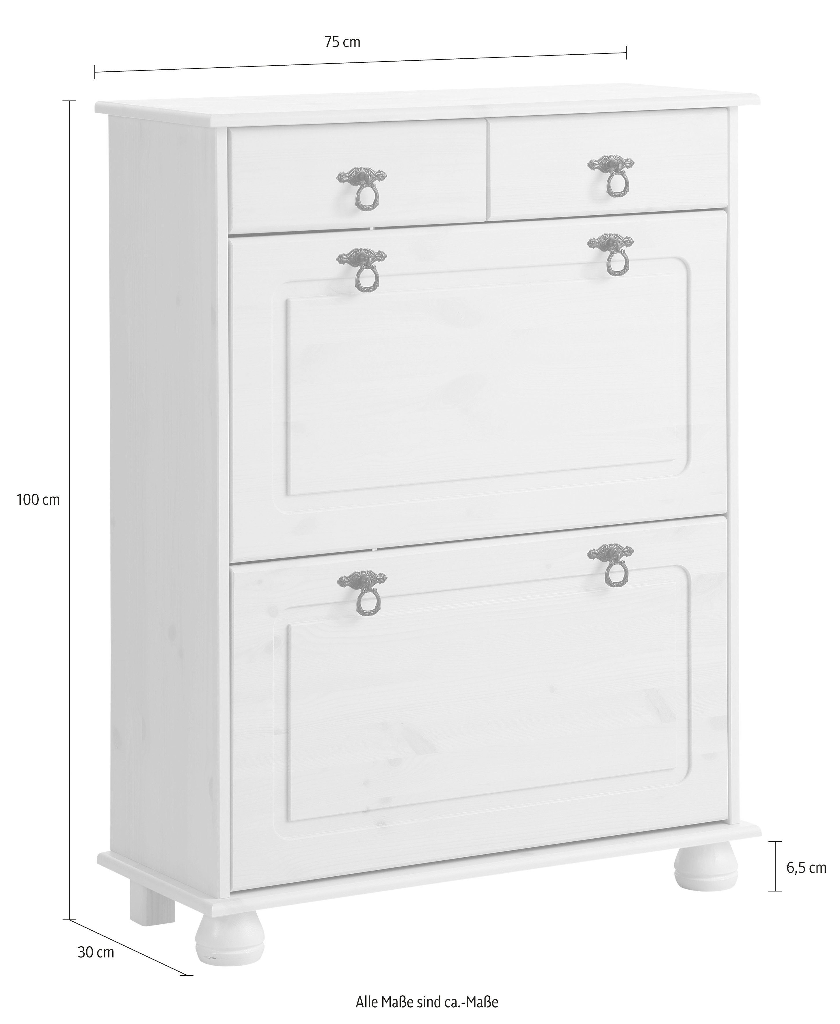 Home affaire Schoenenkast Finca van massief grenenhout, hoogte 100 cm