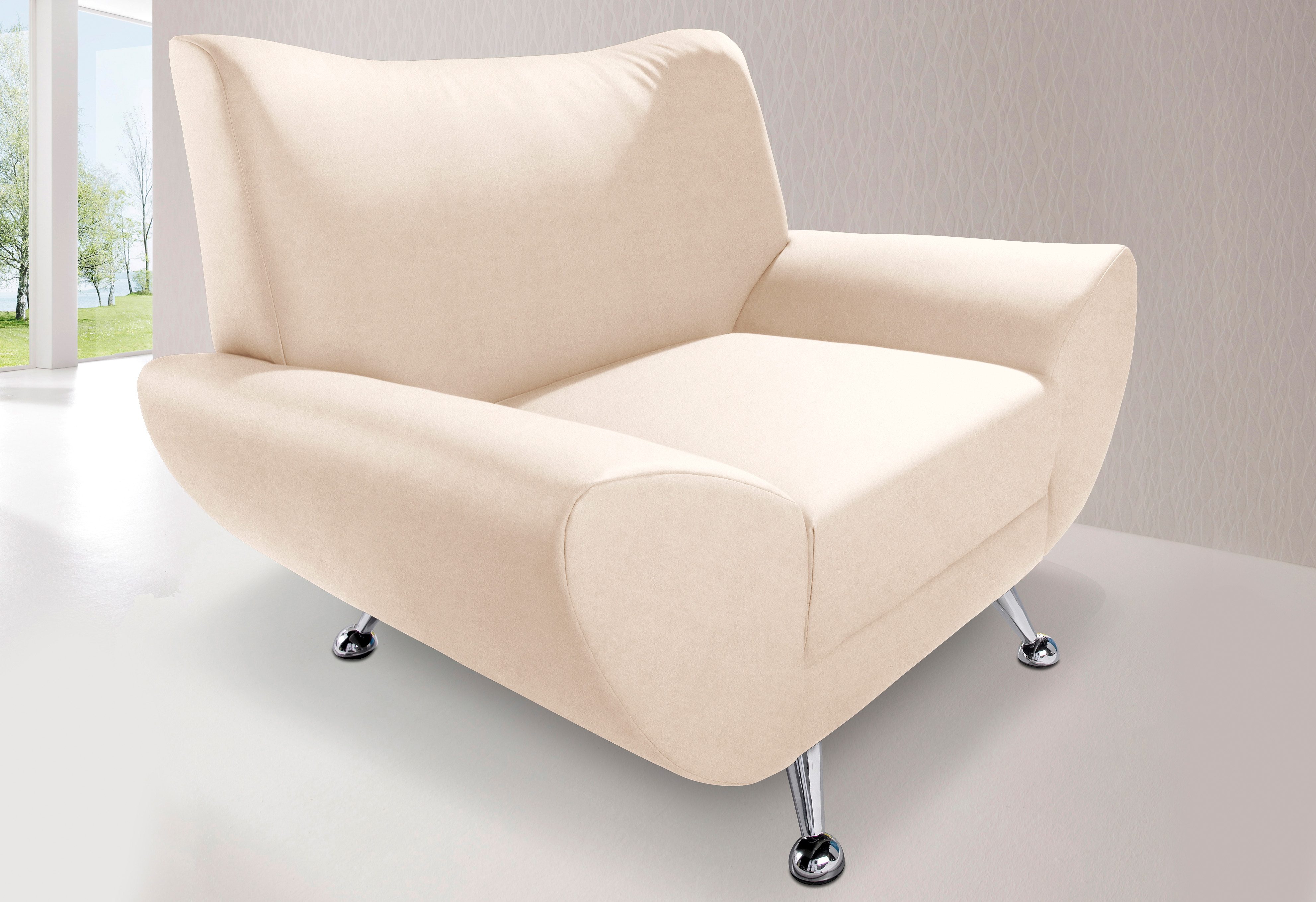 INOSIGN Fauteuil Saltare fauteuils maat Luxe-microvezel ALCAZAR beige