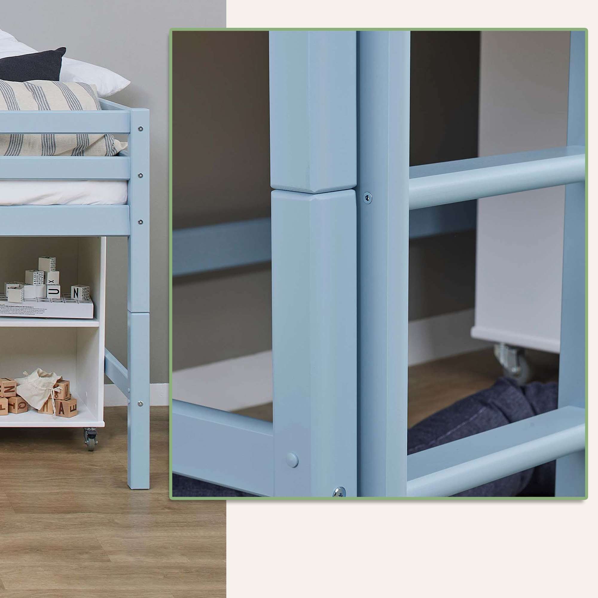 Hoppekids Hoogslaper ECO Dream MY COLOR 90x200, om te bouwen tot een eenpersoonsbed, 4 kleuren (set)