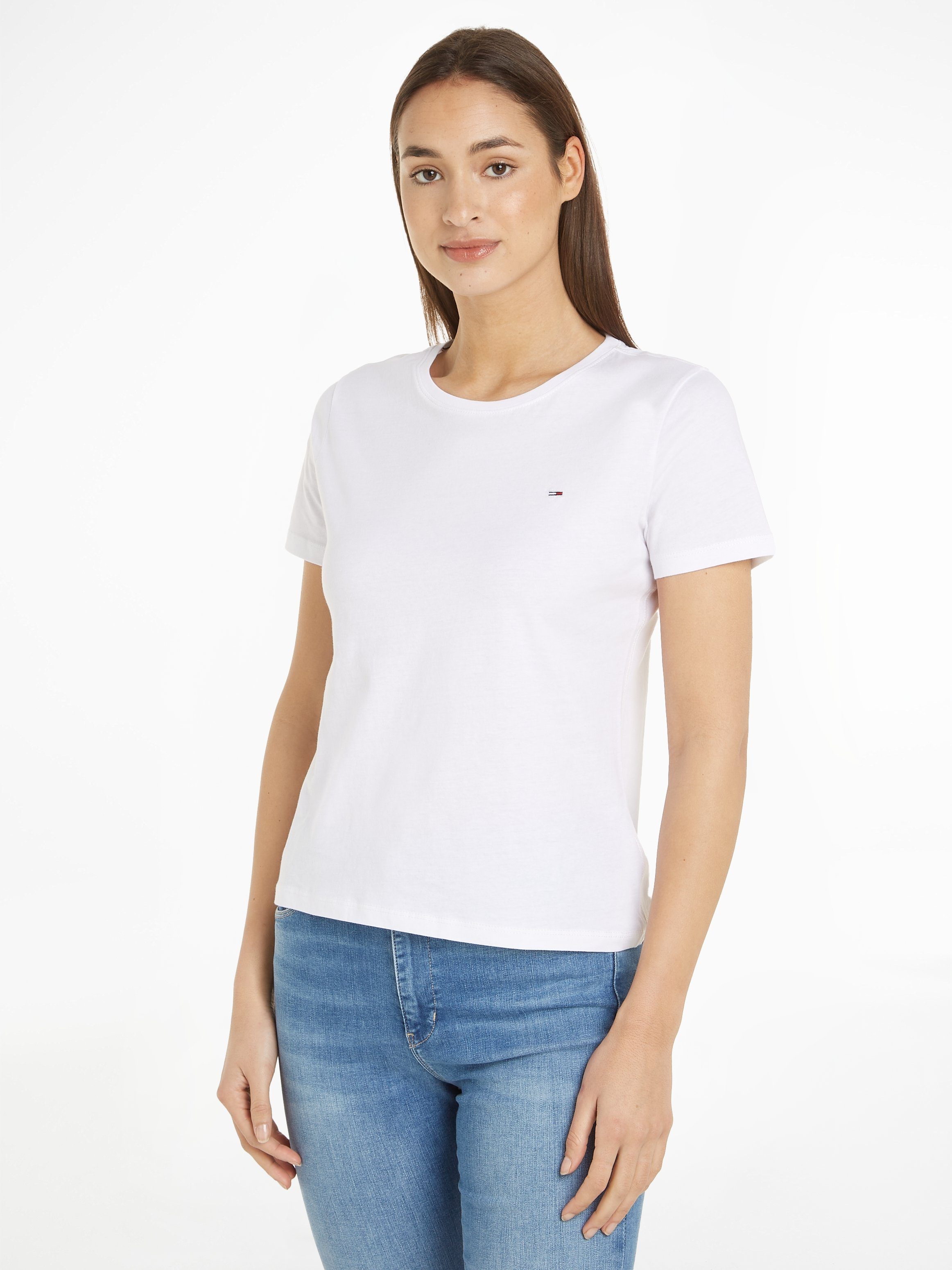 TOMMY JEANS Shirt met ronde hals TJW 2PACK SOFT JERSEY TEE met tommy jeans merklabel-borduursel (2-delig, Set van 2)