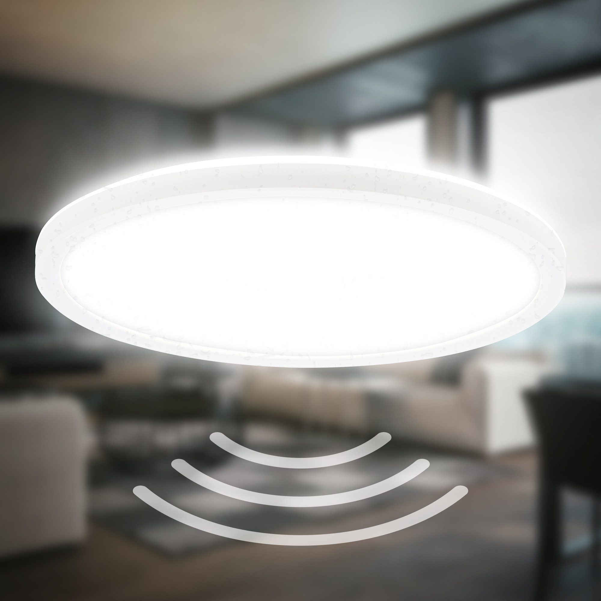 B.K.Licht Led-plafondlamp BKL1604 ultra dunne LED badkamerlamp, met microgolfsensor, IP44