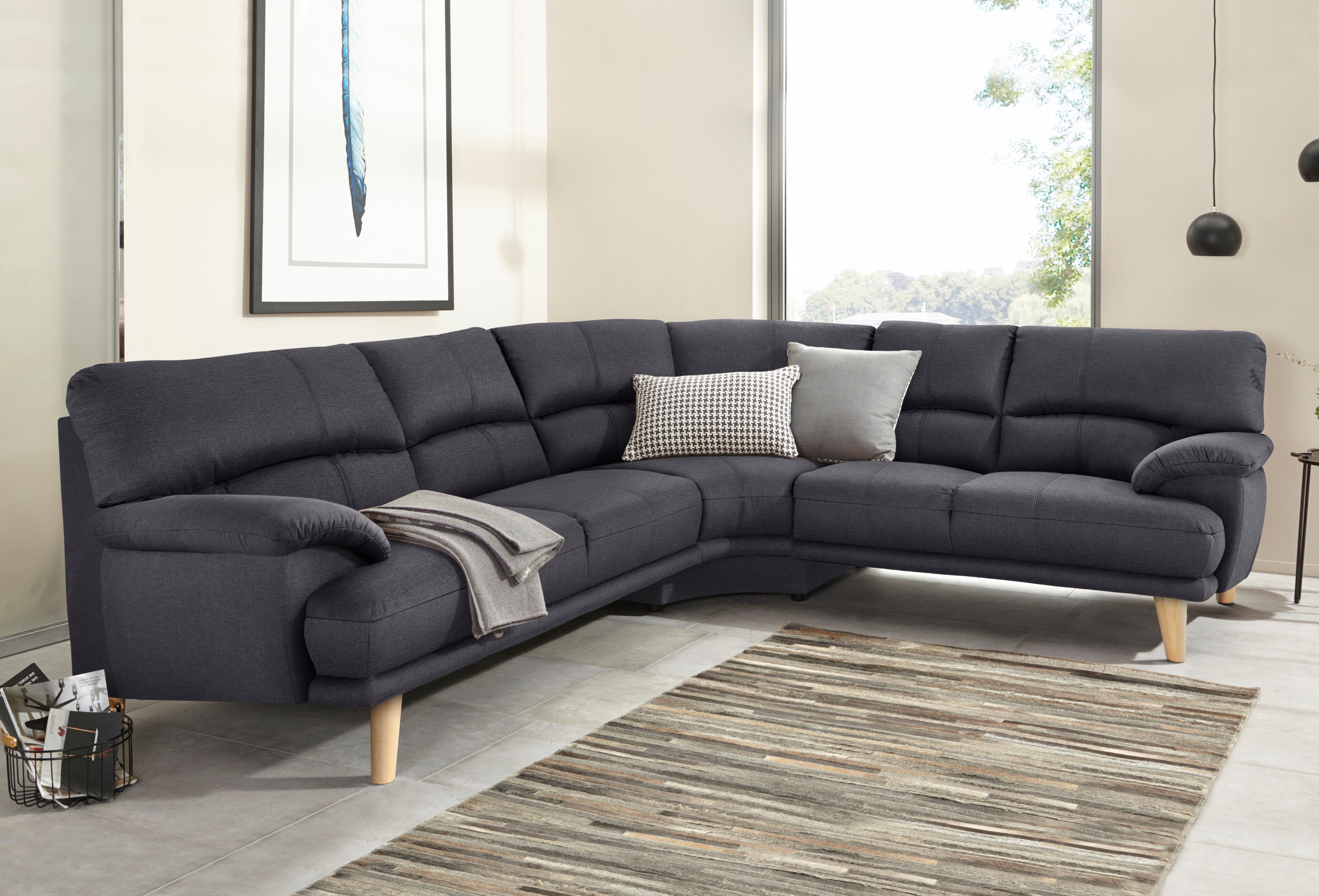 TRENDMANUFAKTUR Hoekbank Cecilia, Italiaans design, modern en comfortabel, L-vorm