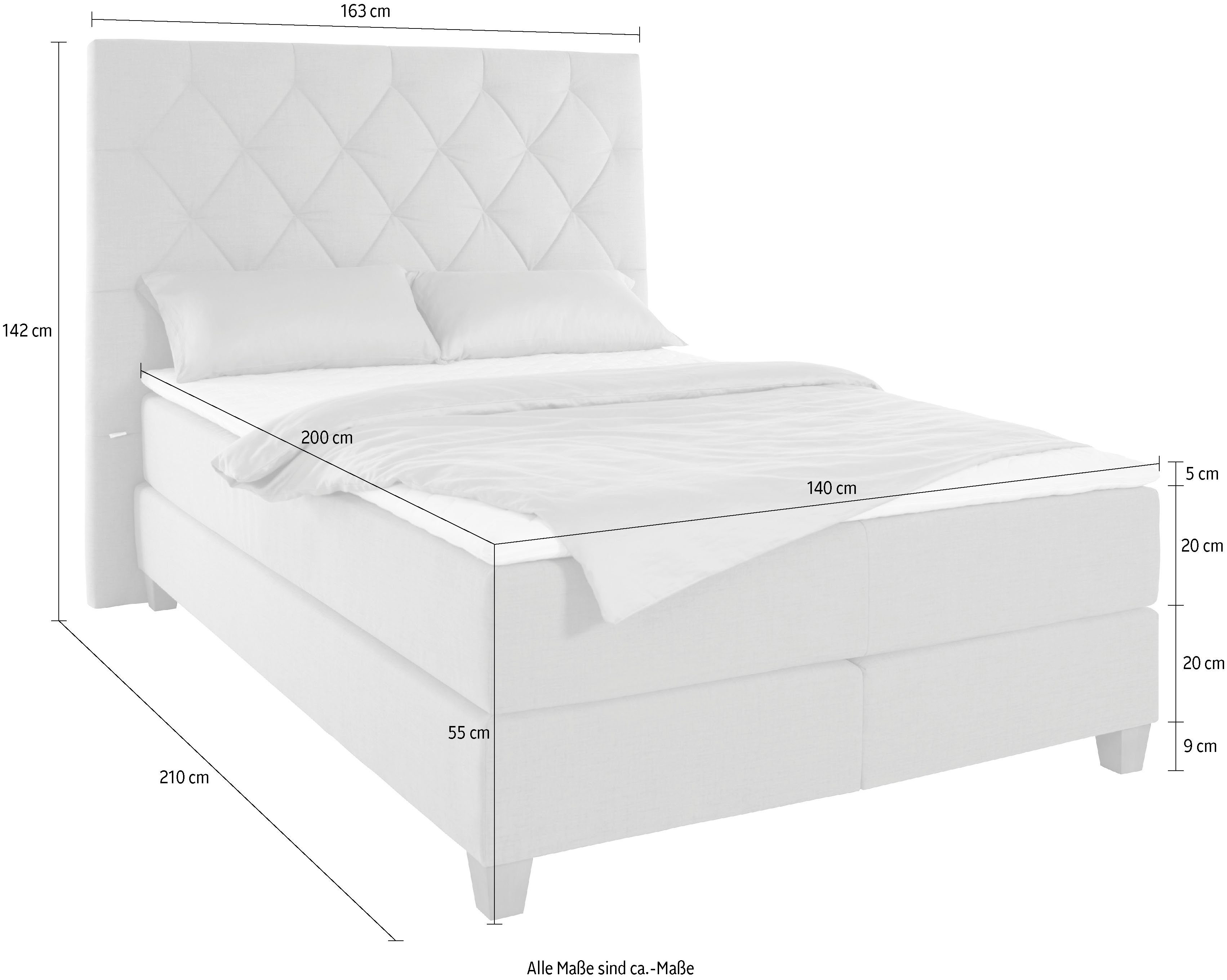 Guido Maria Kretschmer Home&Living Boxspring Harmones hoog in 3 breedten, hardheid ook gemengd met elk 1 matras in h2 en h3