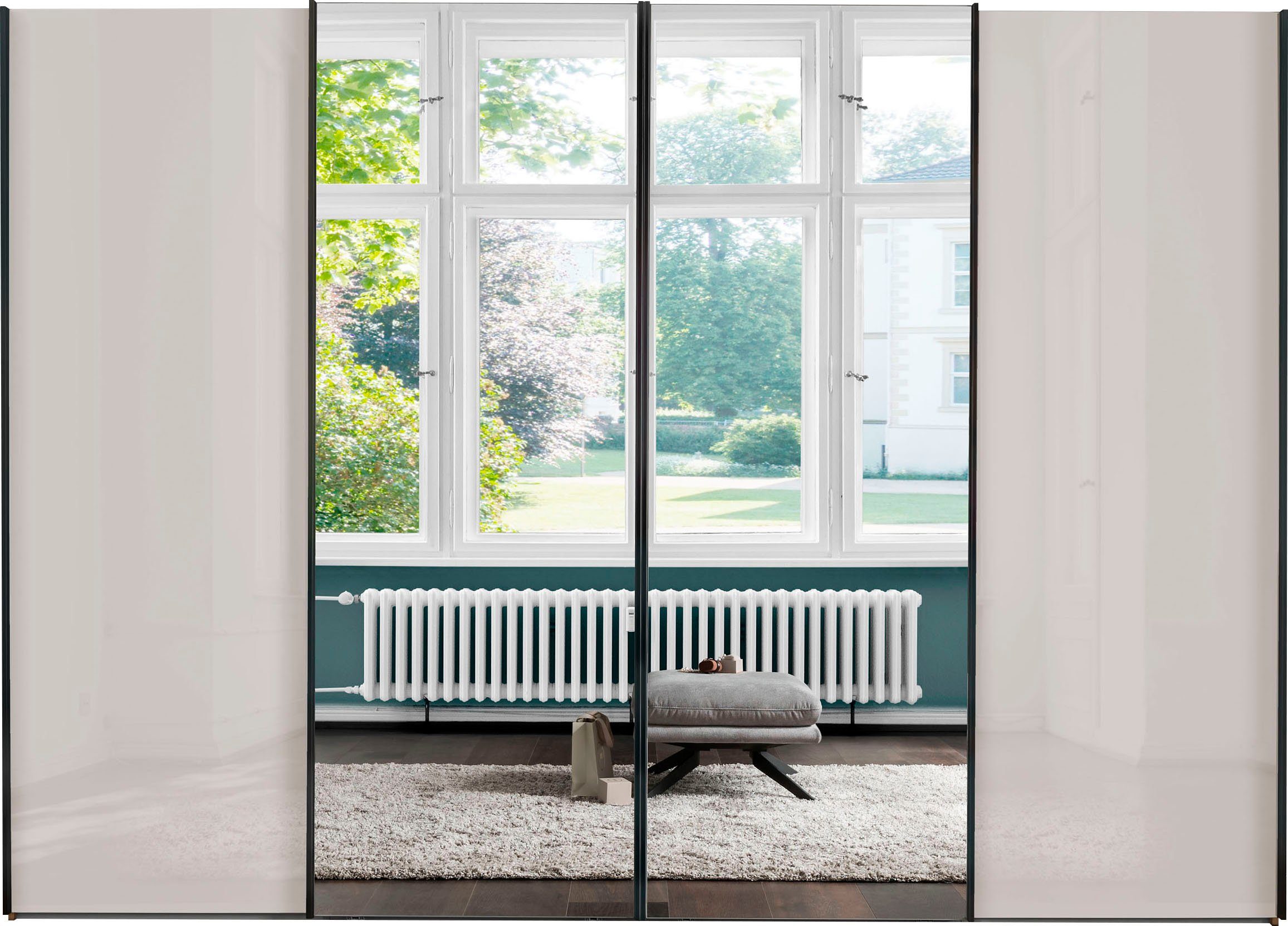 WIEMANN Zweefdeurkast Monaco hoogwaardig glas- en spiegelfront