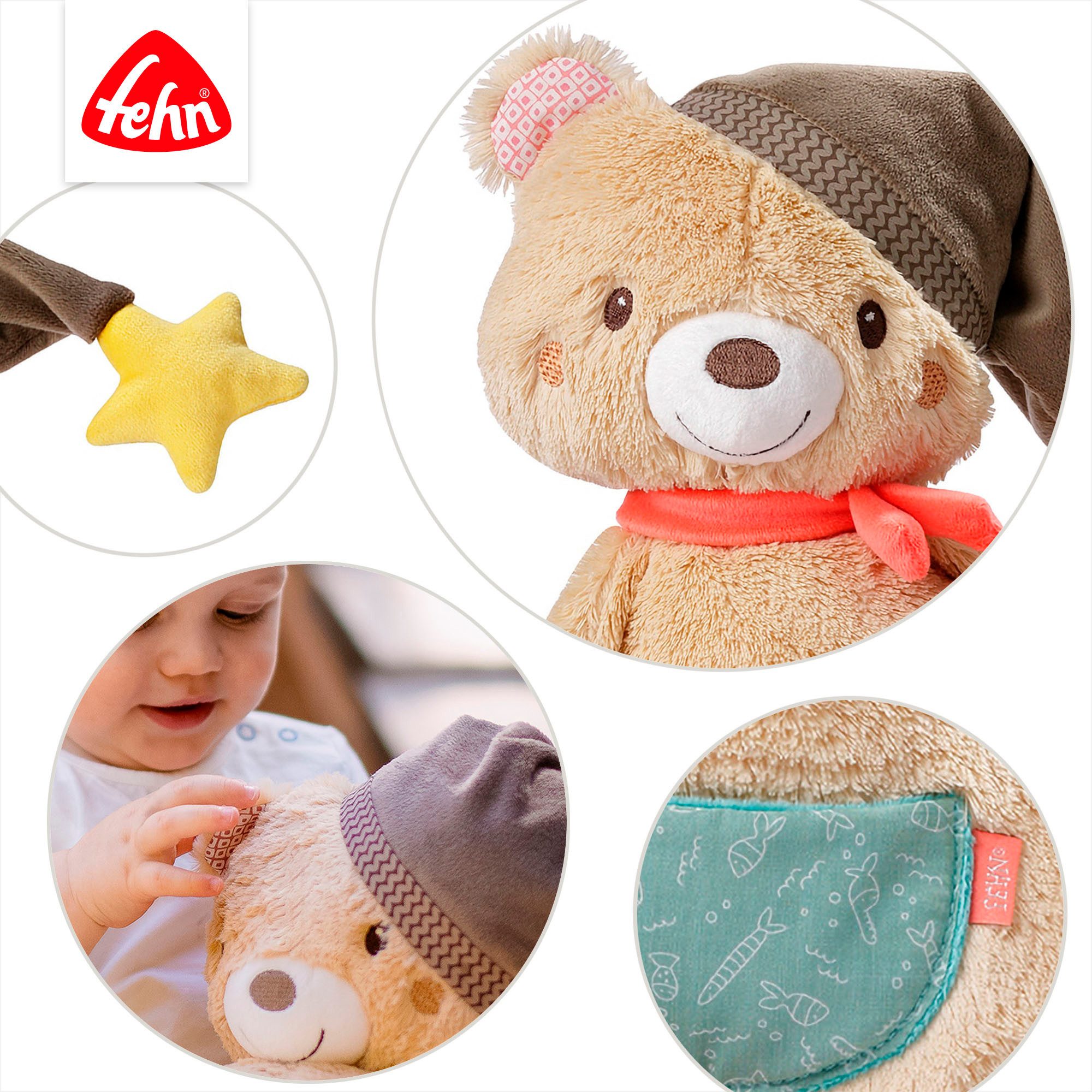Fehn Knuffelbeest Bruno, beer XL, 42 cm