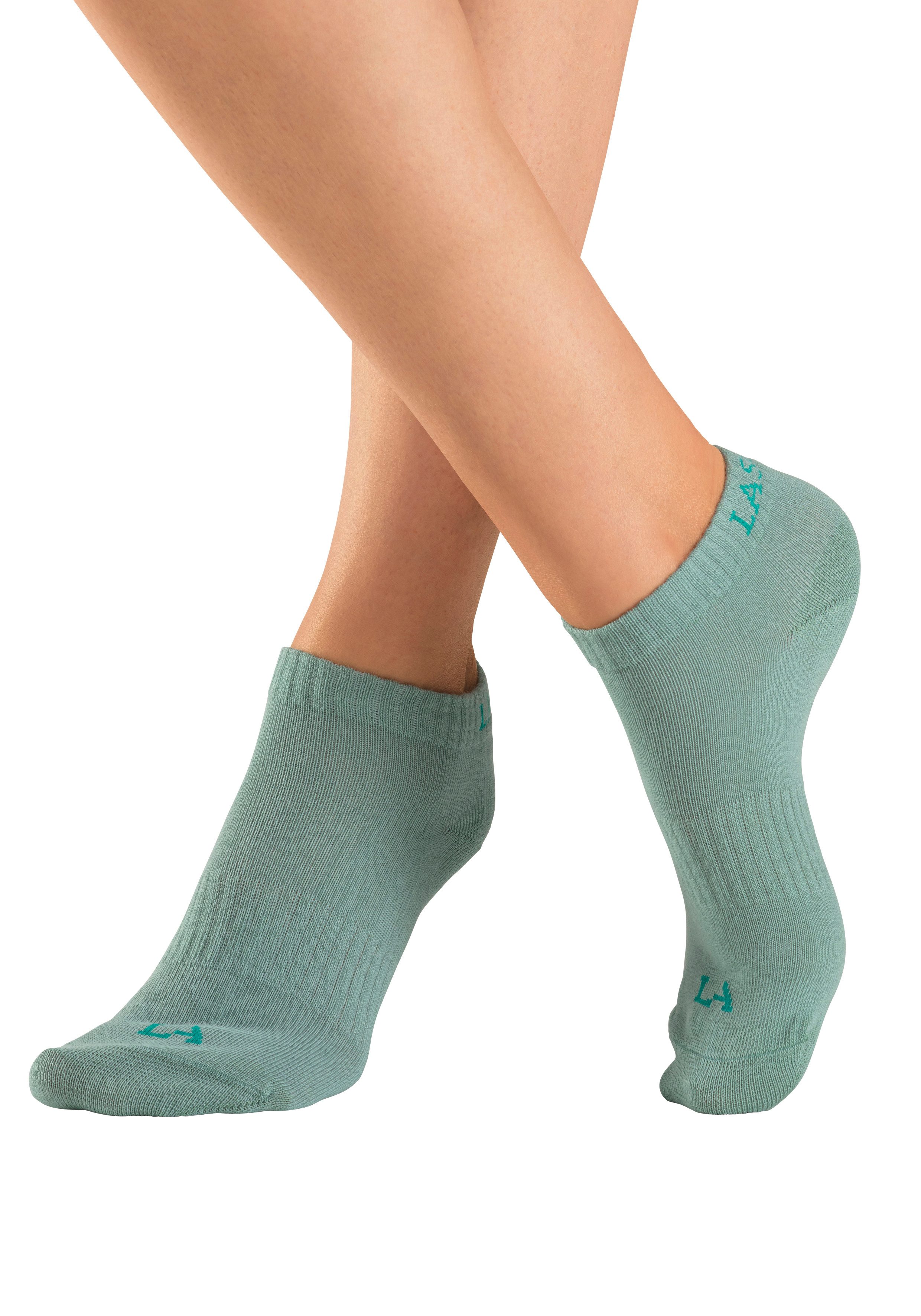 active by Lascana Sneakersokken met ingebreid merklogo (set, 6 paar)