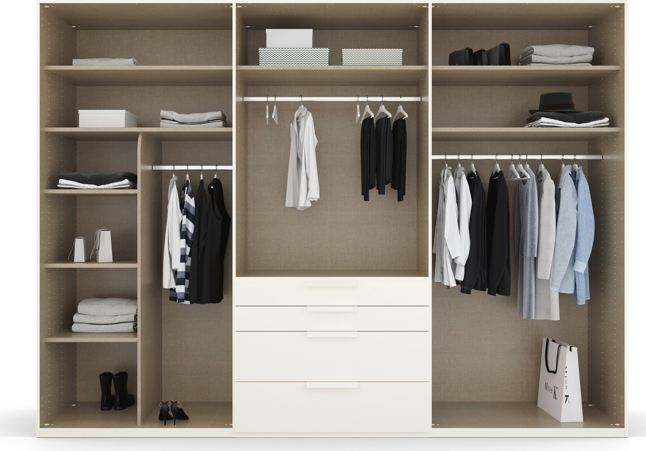 rauch Draaideurkast Purisma met laden en vele accessoires, met soft-closefunctie