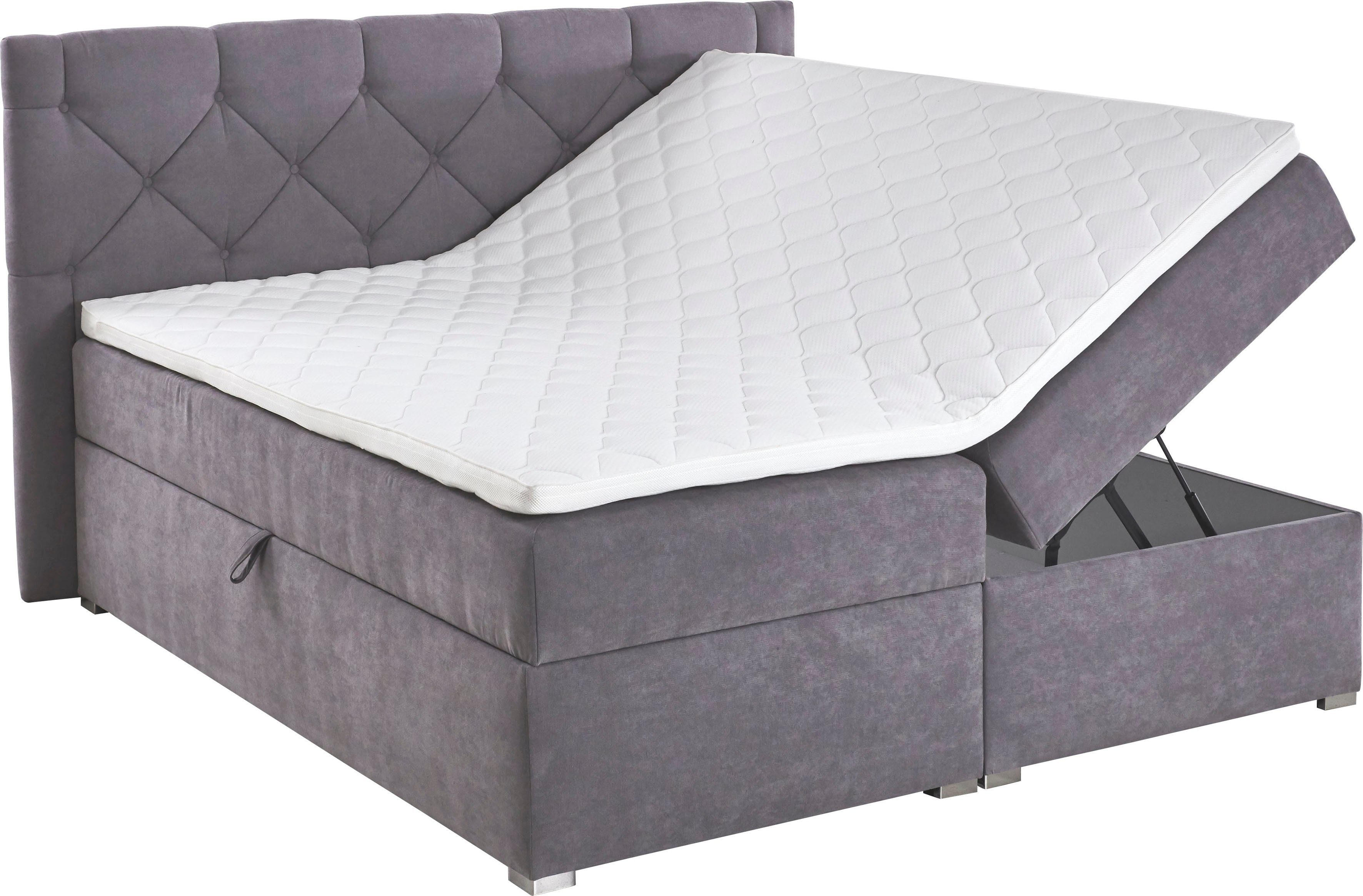 ATLANTIC home collection Boxspring Meike met xxl bedstee en topper