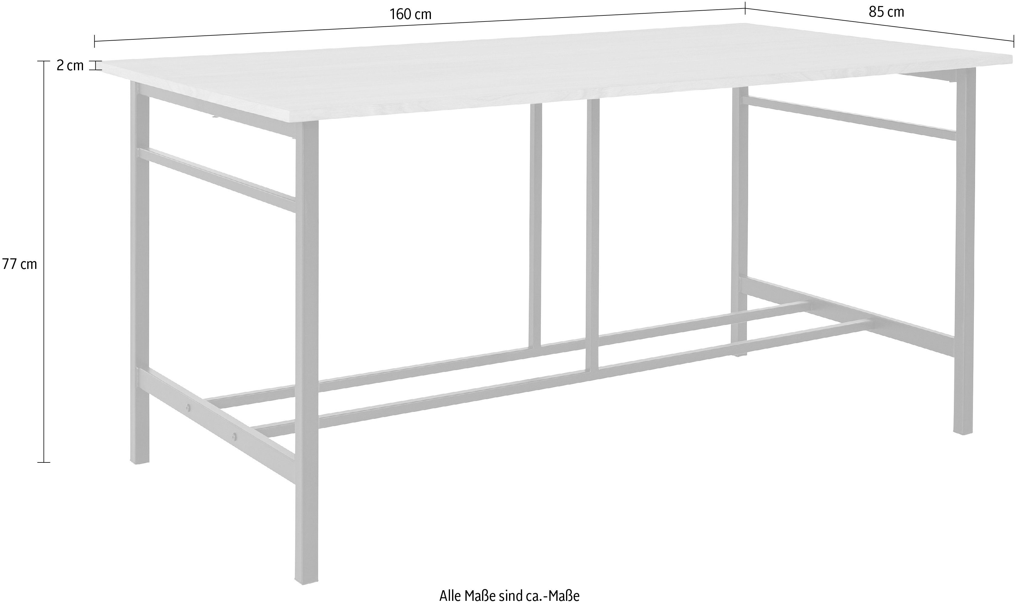 Home affaire Eettafel Sare met echt houtfineer van eiken