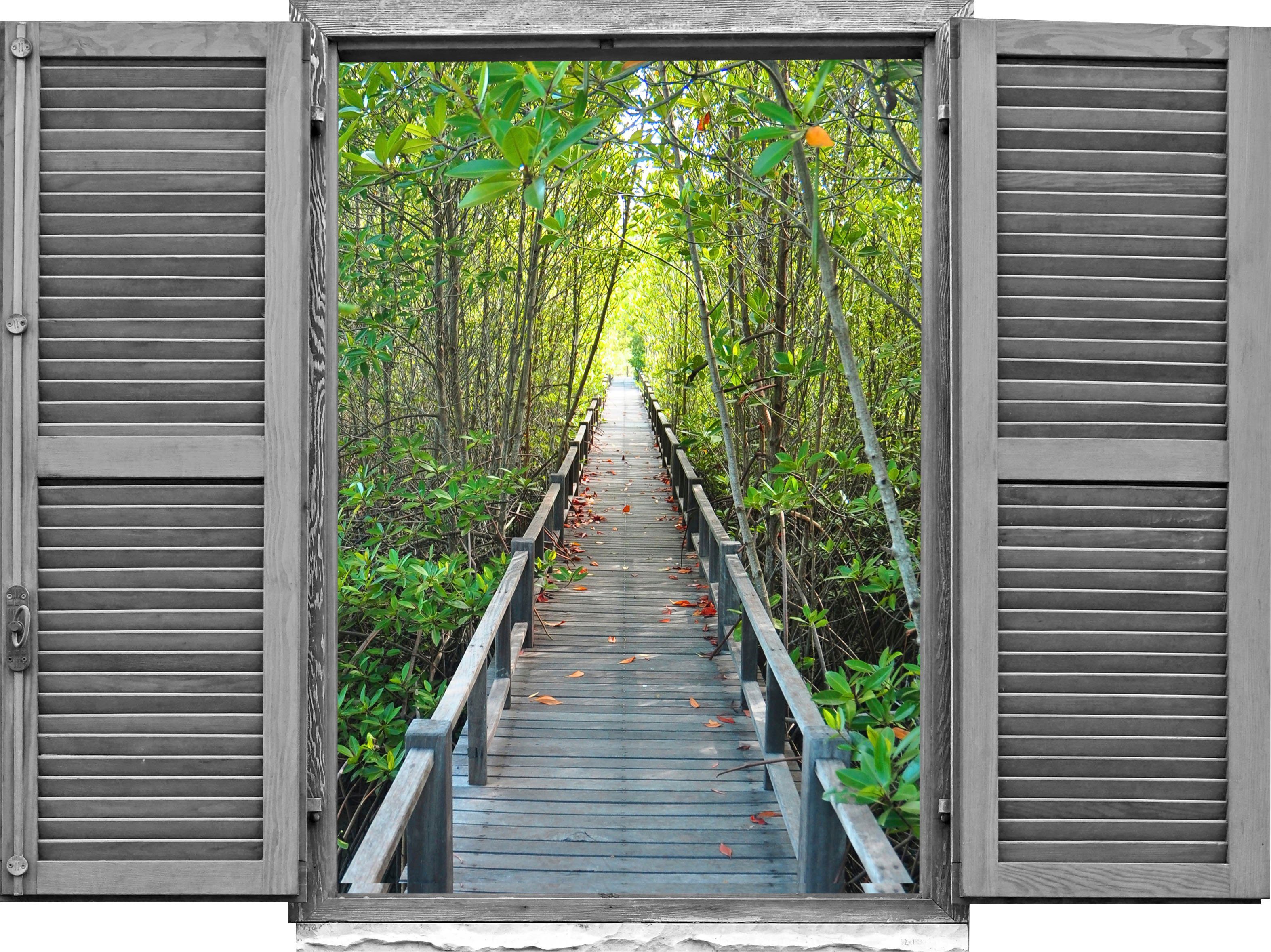 queence wandfolie Brücke im Wald