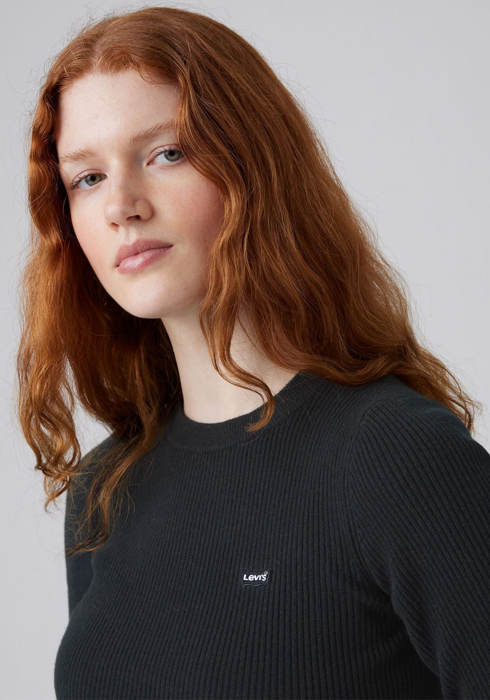 Levi's® Trui met ronde hals RIB CREW SWEATER Geribbeld breipatroon