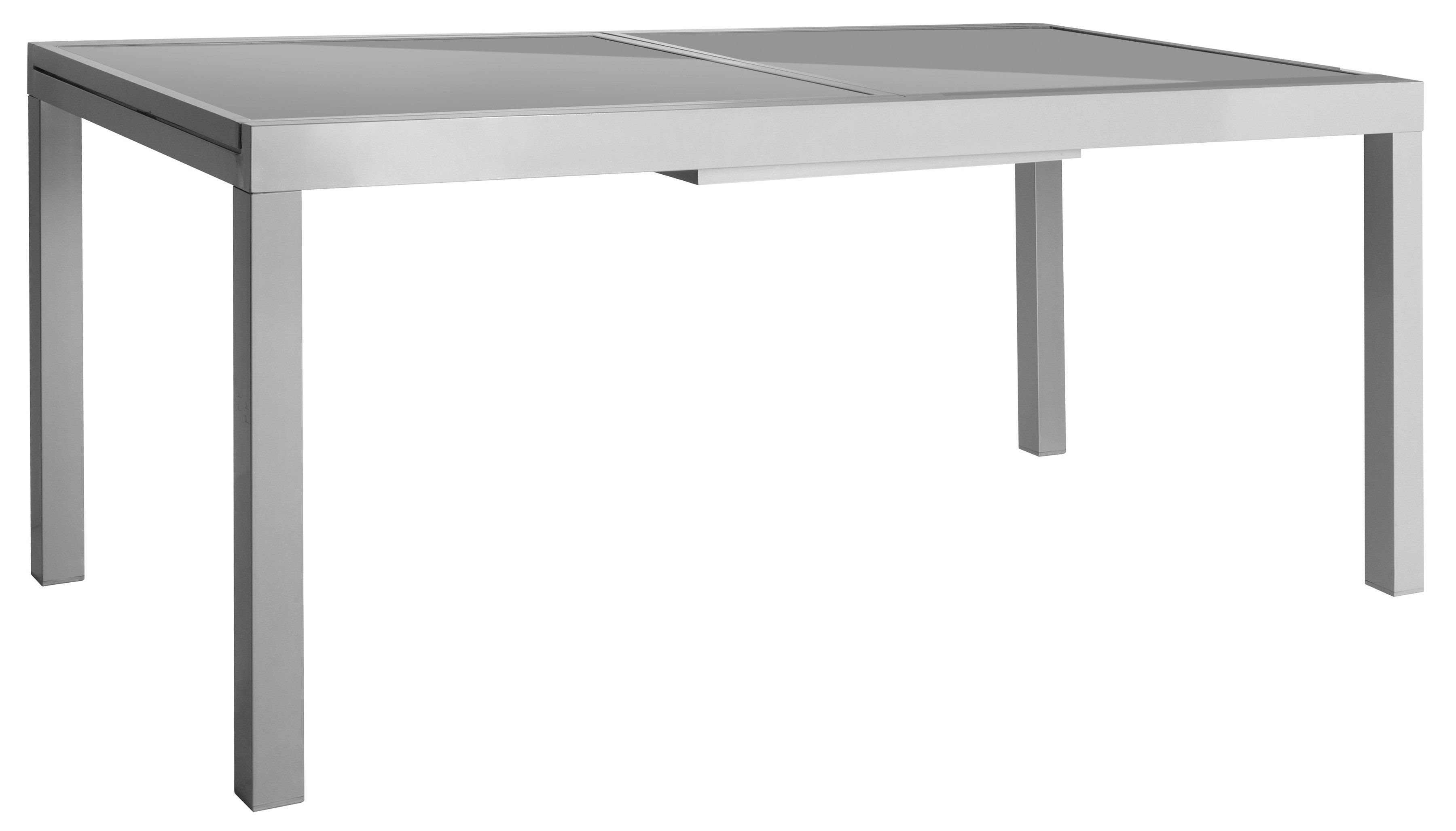 MERXX Tuin-eethoek Amalfi 4 stoelen, uitschuifbare tafel 90 x 120-180 cm, aluminium/textiel (5-delig)