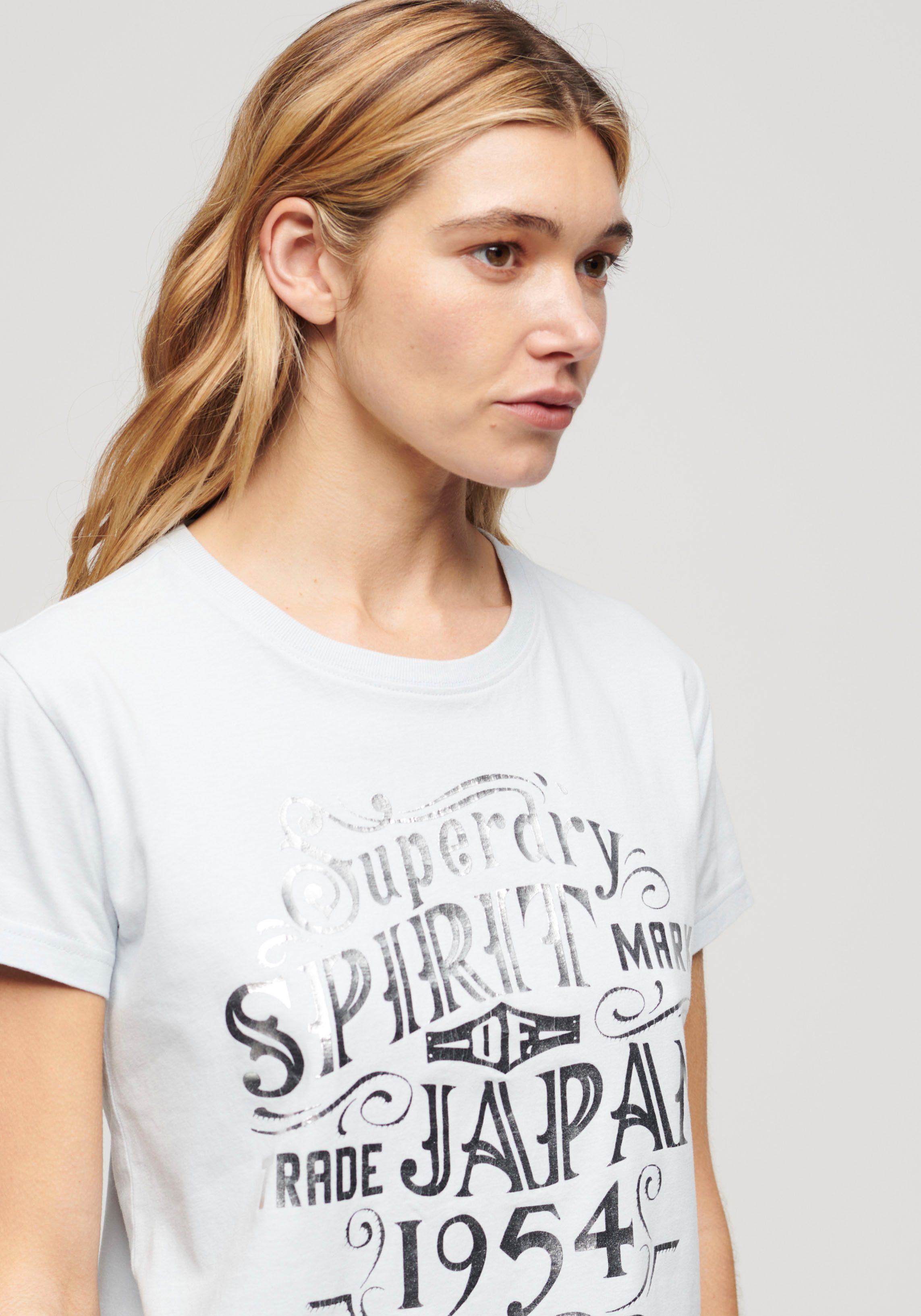 Superdry Shirt met print FOIL WORKWEAR FITTED TEE