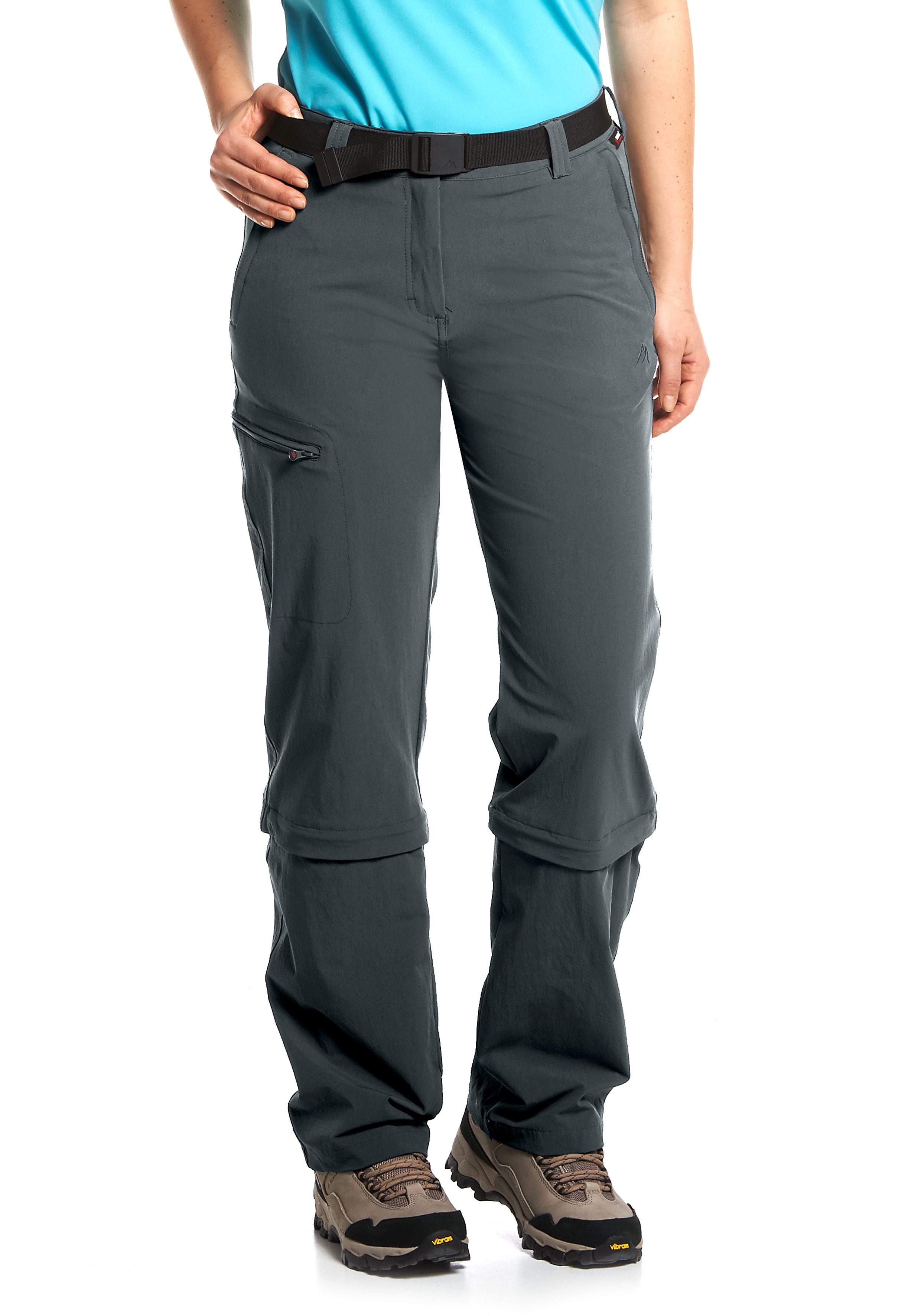 Maier Sports Functionele broek Arolla Dames wandelbroek, afritsbare outdoorbroek, 3 zakken, regular fit dames broeken maat 84 grijs