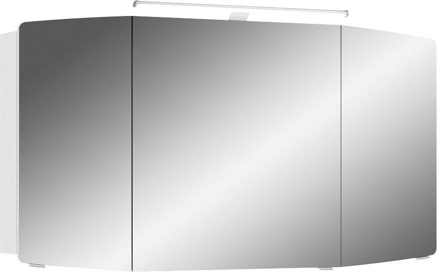 Saphir Badkamerserie Cassca sprint 2-delig mineraalmarmeren wastafel met led-spiegelkast (2-delig)