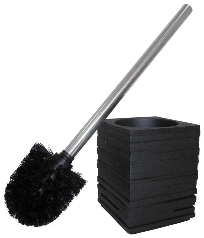 Sanilo Set badkameraccessoires Calero black bestaand uit zeepdispenser en toiletborstel, geribbeld (combi-set, 2-delig)