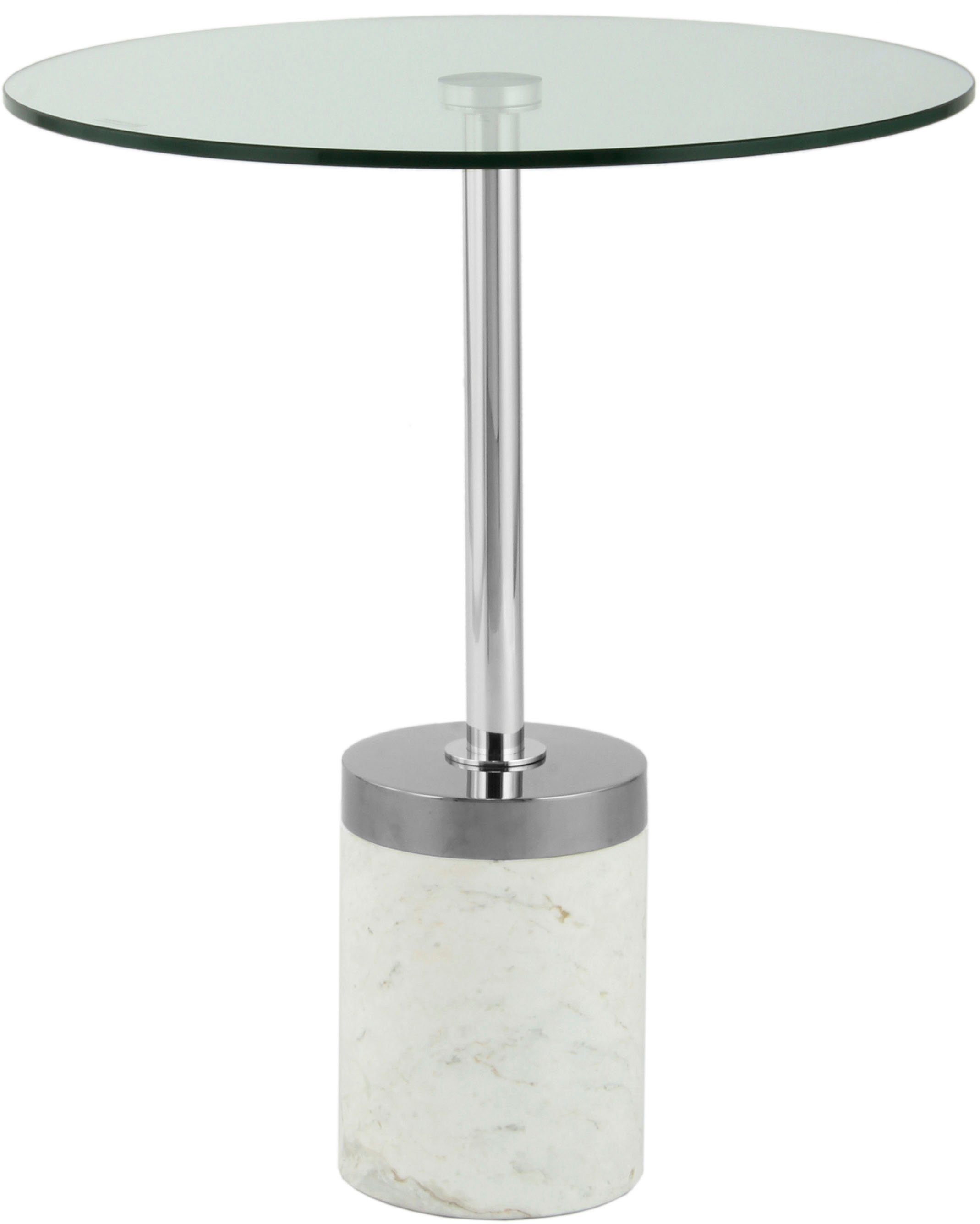 Kayoom Bijzettafel Lana 125, robuust glasblad, basis in marmerlook robust, onderhoudsvriendelijk, van hoge kwaliteit, geschikt voor buiten en binnen (1 stuk)