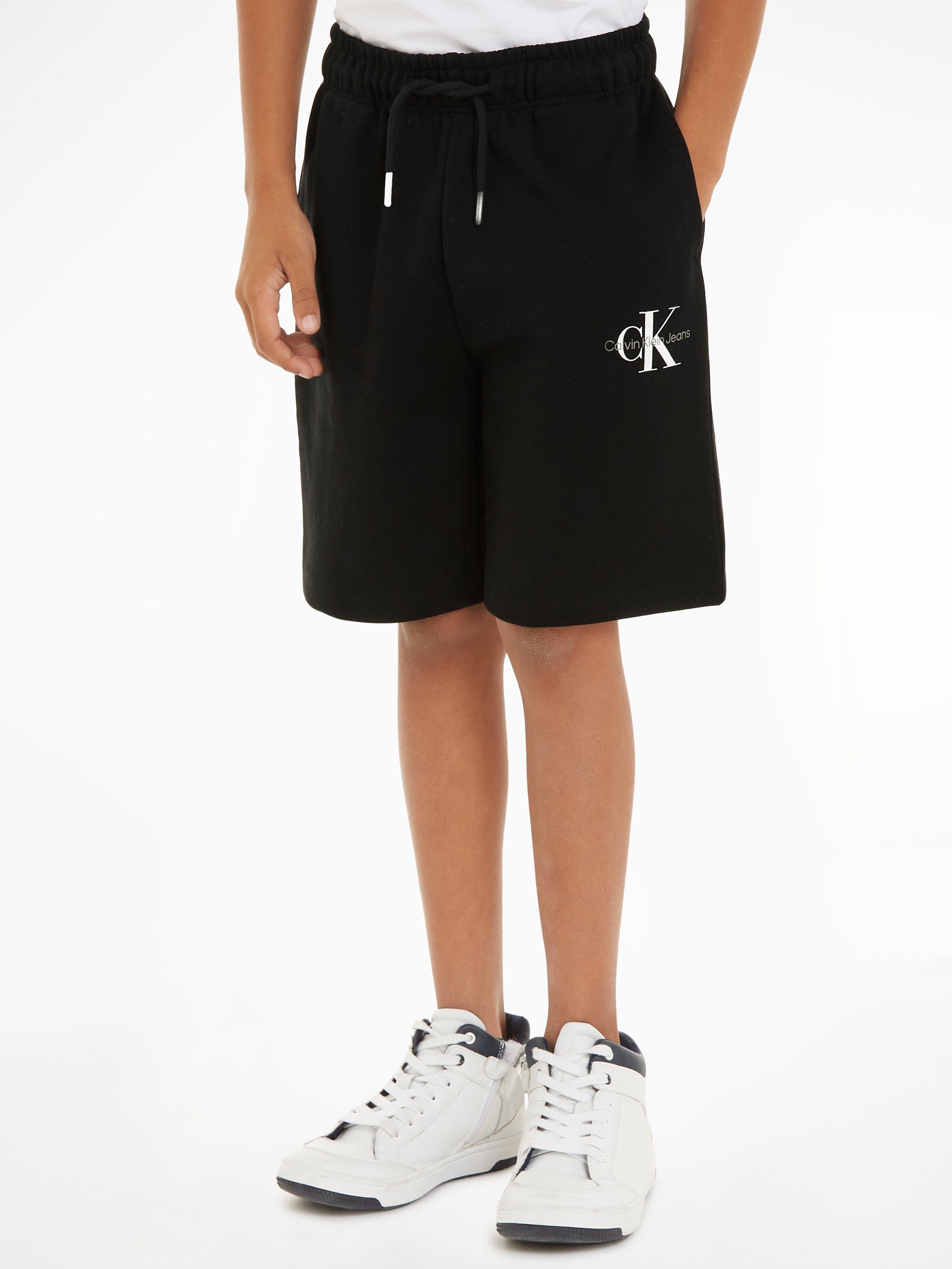 calvin klein short monogram relaxed shorts zwart