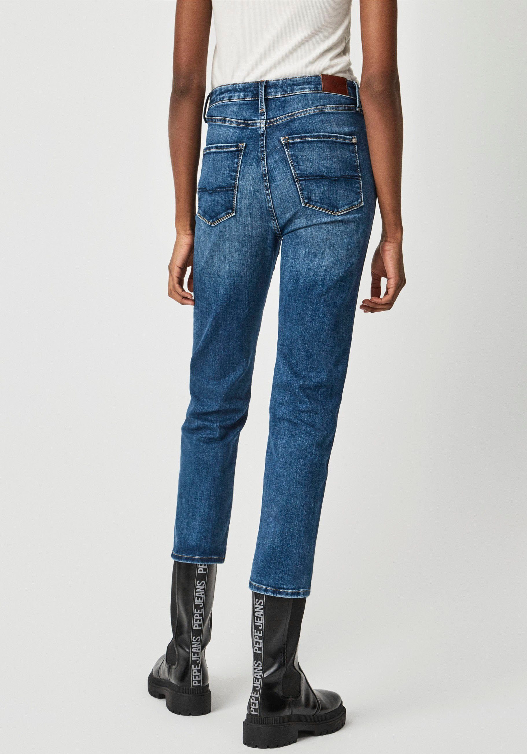 Pepe Jeans Mom jeans DION 7/8 Slank pasvorm met hoge band en pijpen in  7/8-lengte van soft power stretch-denim in de online winkel | OTTO