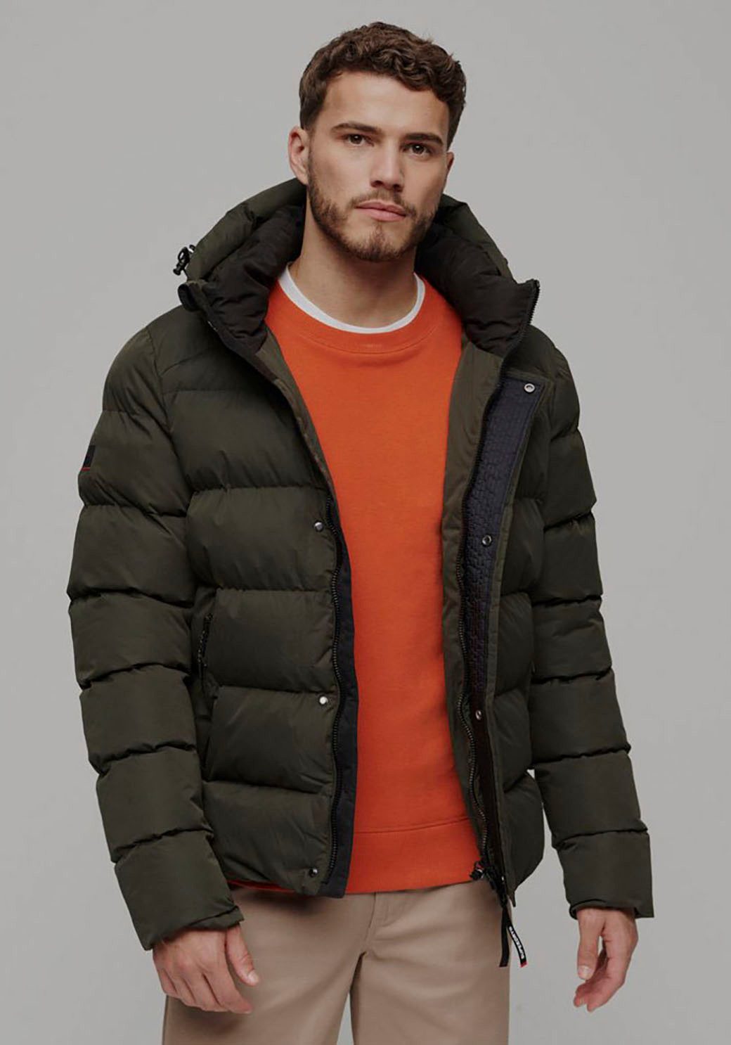 Superdry Gewatteerde jas HOODED MICROFIBRE SPORT PUFFER