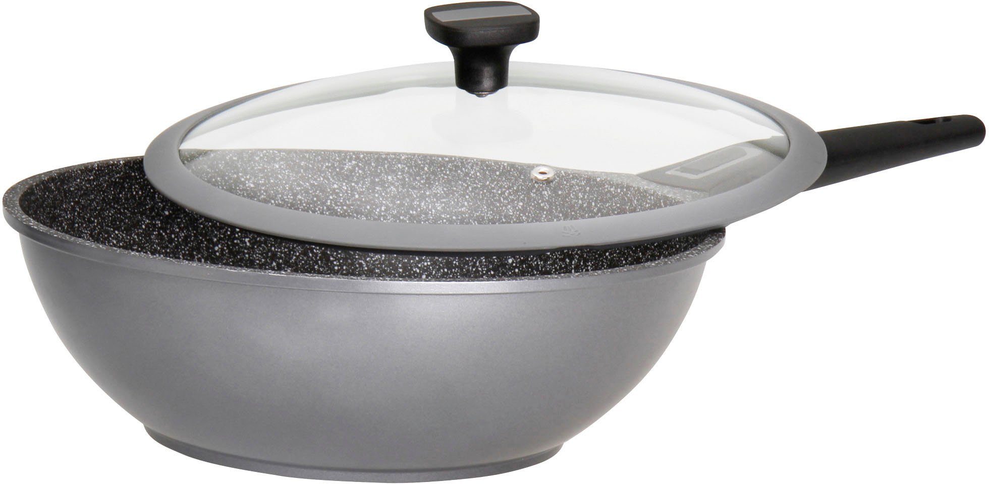 STONELINE Wok Imagination PLUS unieke steenpartikelcoating, ø 30 cm, inductie
