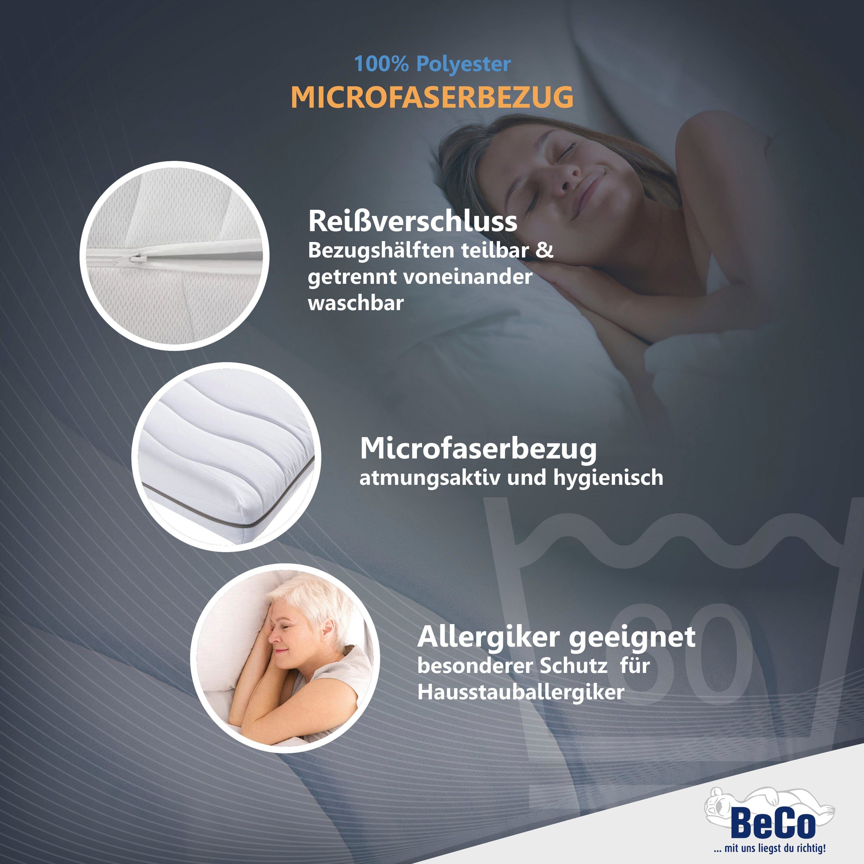 Beco Comfortschuimmatras Matras Selection MF, matras in 90x200 cm en andere maten hoogte 14 cm