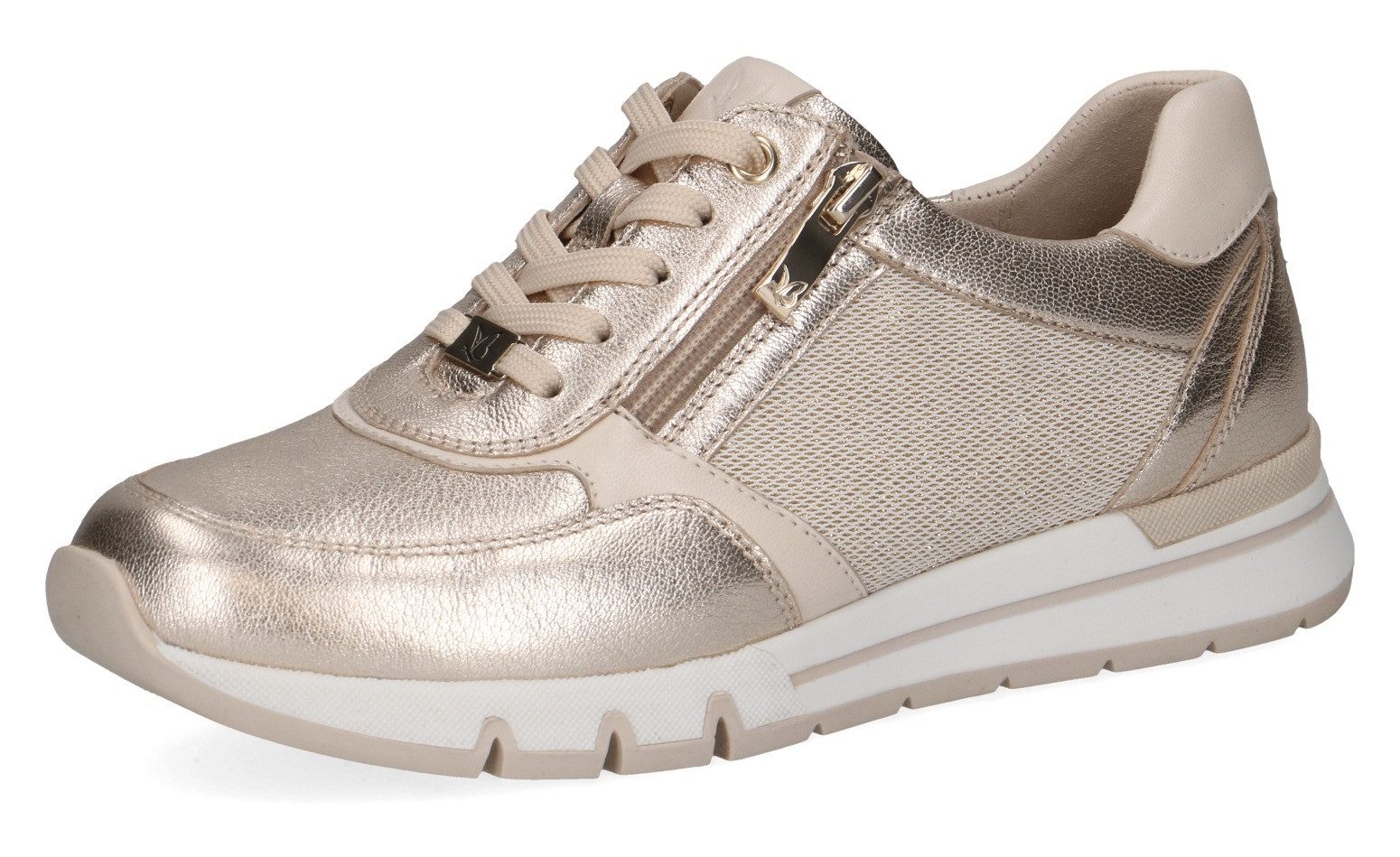 Caprice Sneakers met sleehak , vrijetijdsschoen, lage schoen, veterschoen in schoenwijdte h (=zeer breed)