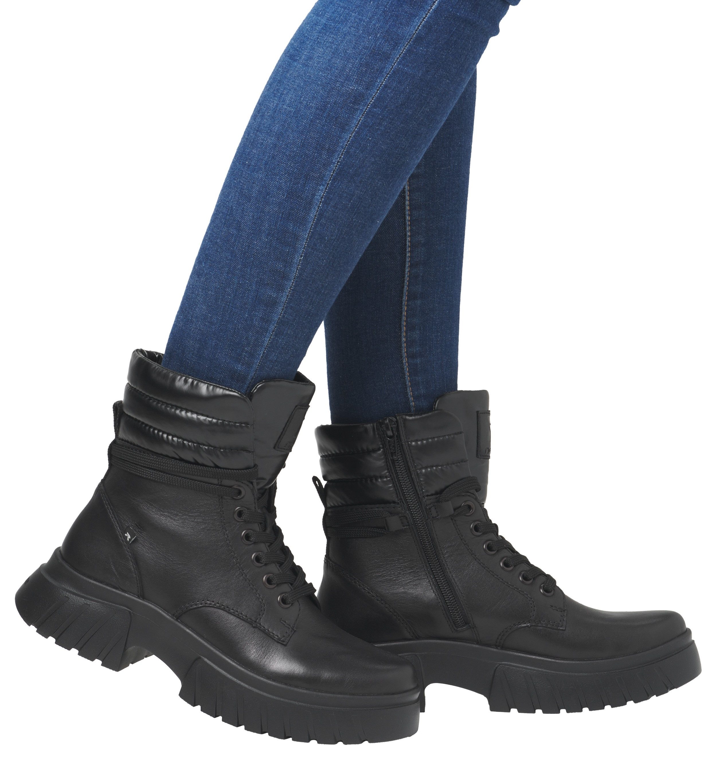 Rieker EVOLUTION Veterschoenen enkellaars, plateaulaarzen met schaptrandvering