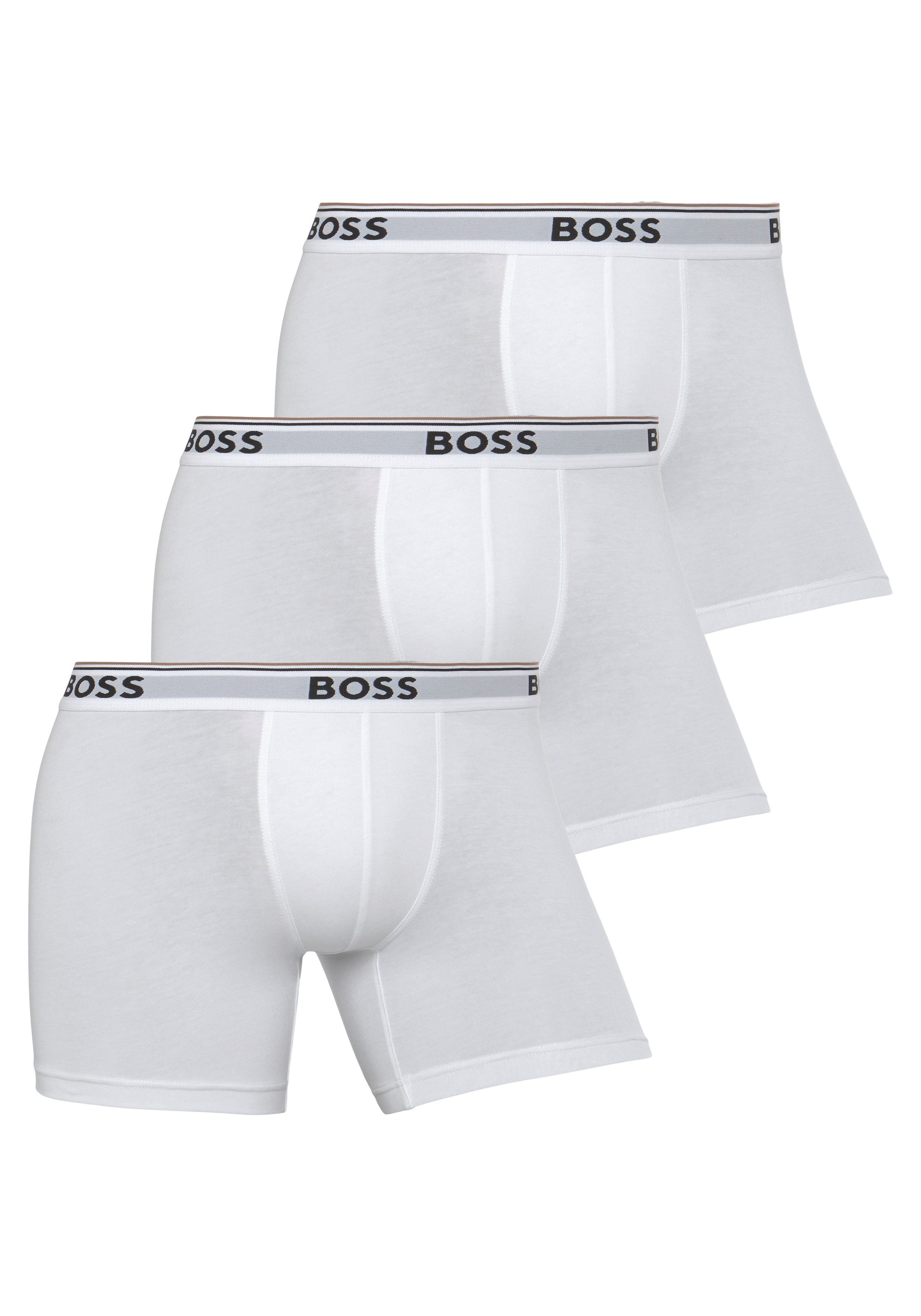 BOSS Lange boxershort BRIEF 3 PACK met in kleur bijpassende weefband (3 stuks)