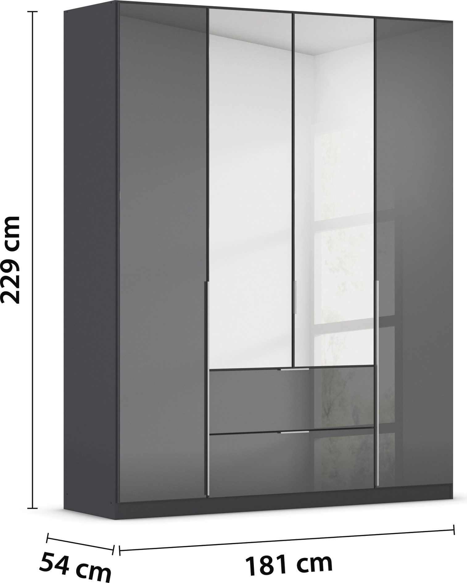 rauch Draaideurkast Kledingkasten kast garderobe AGORDO met glazen front