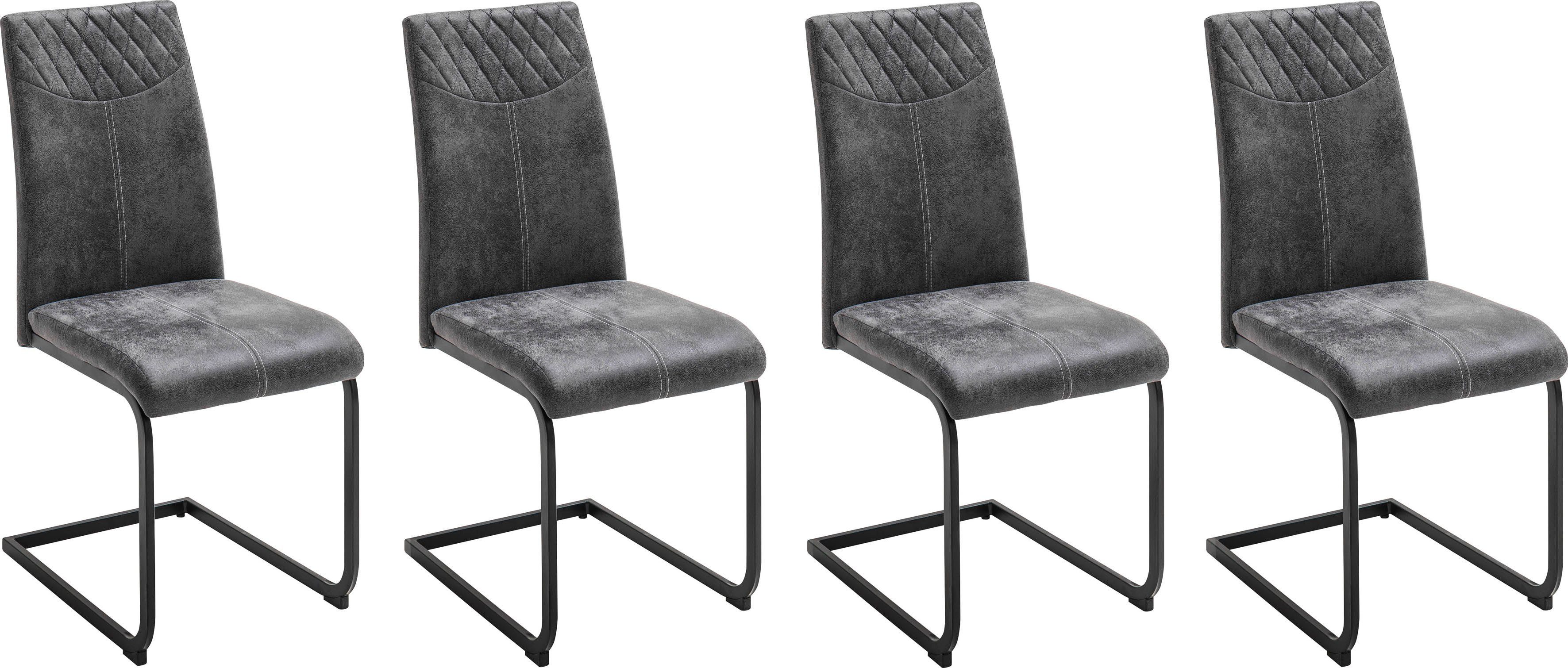 MCA furniture Eetkamerstoel Aosta Bekleding vintage-look, stoel belastbaar tot 120 kg (set, 4 stuks)