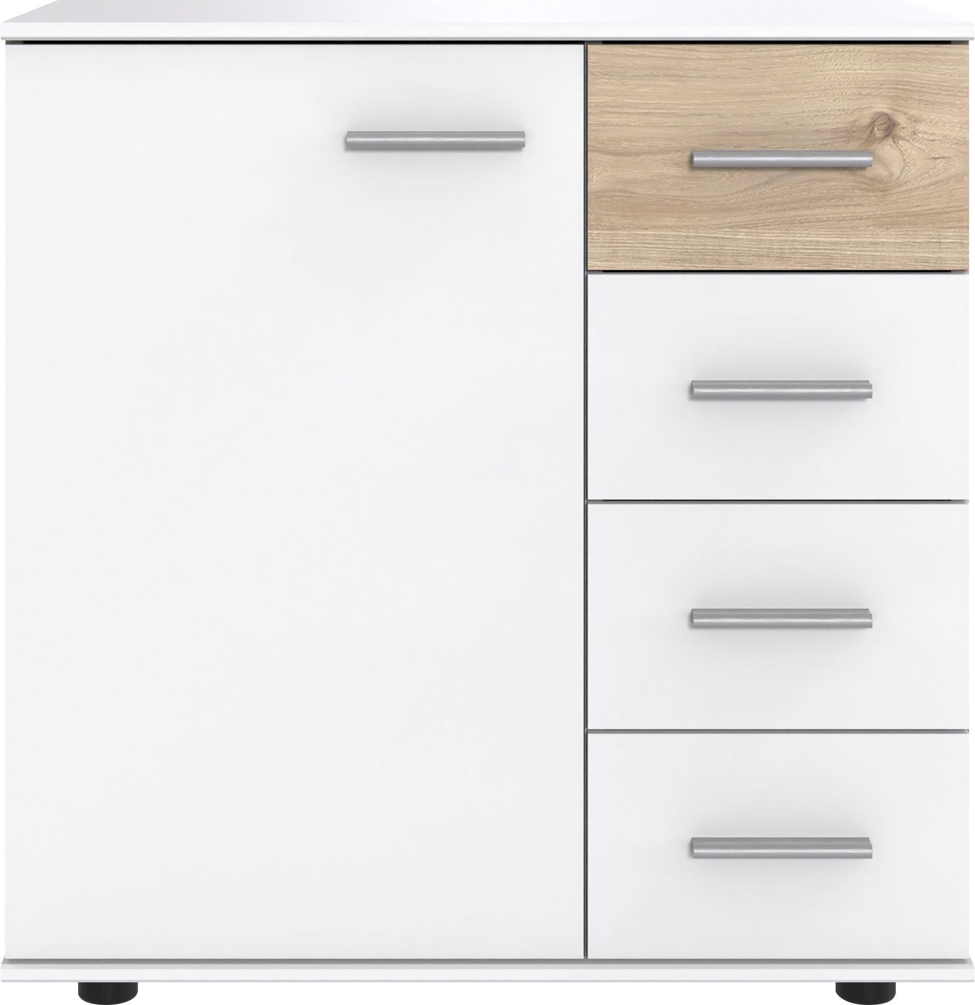 wimex kast met laden en deuren budapest 1-deurs met 4 laden, 81 cm breed wit