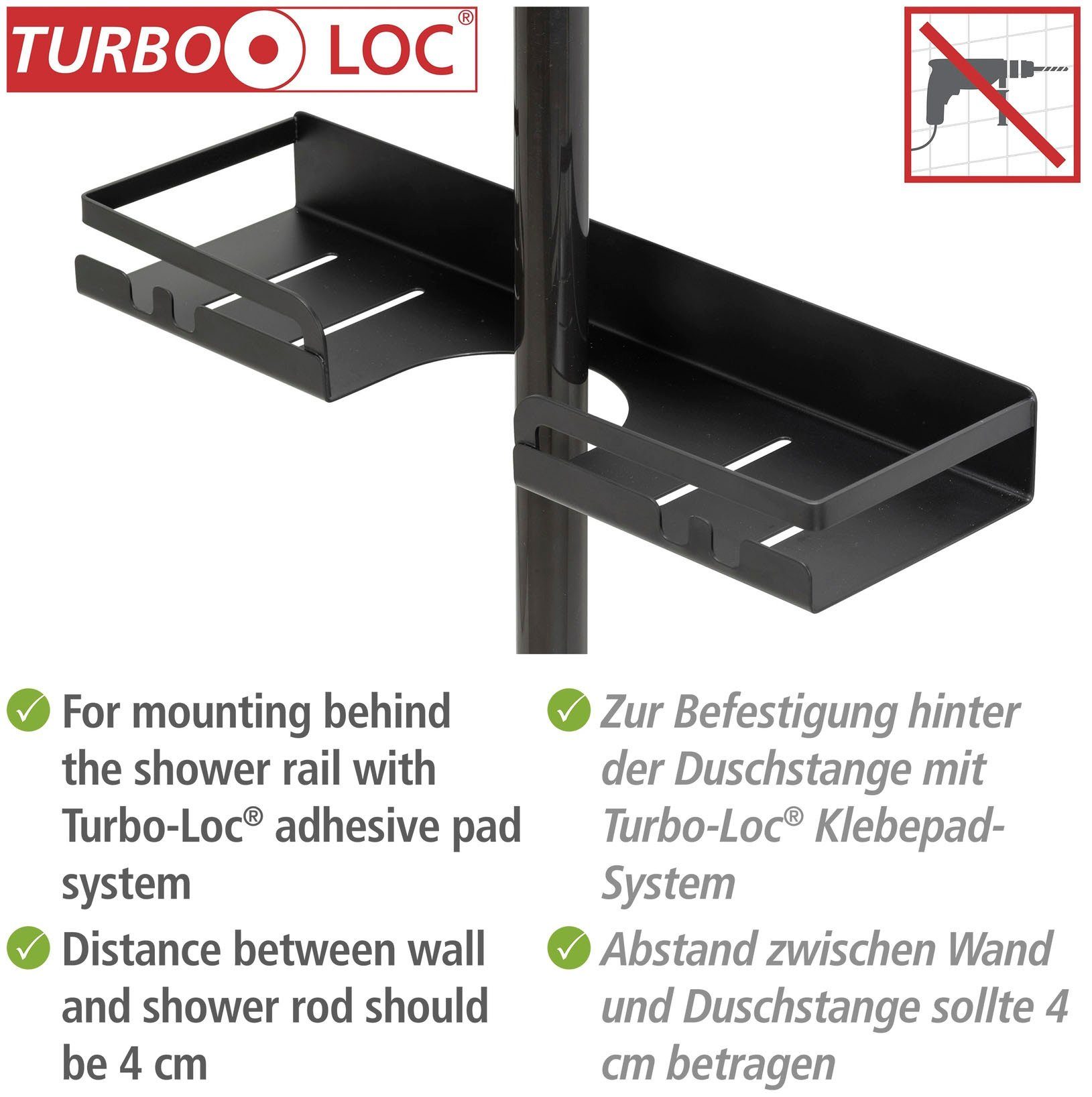 WENKO Doucherekje Turbo-Loc® douchstangencaddy Altarella S