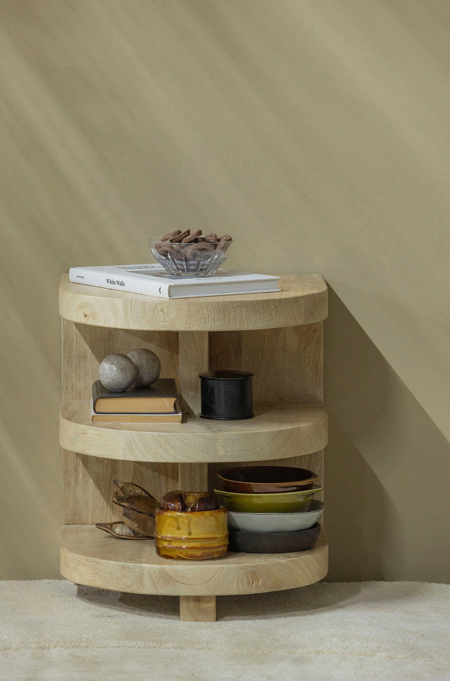 WOOOD Bijzettafel Milan van mango-hout, h 42 cm x b 36 cm