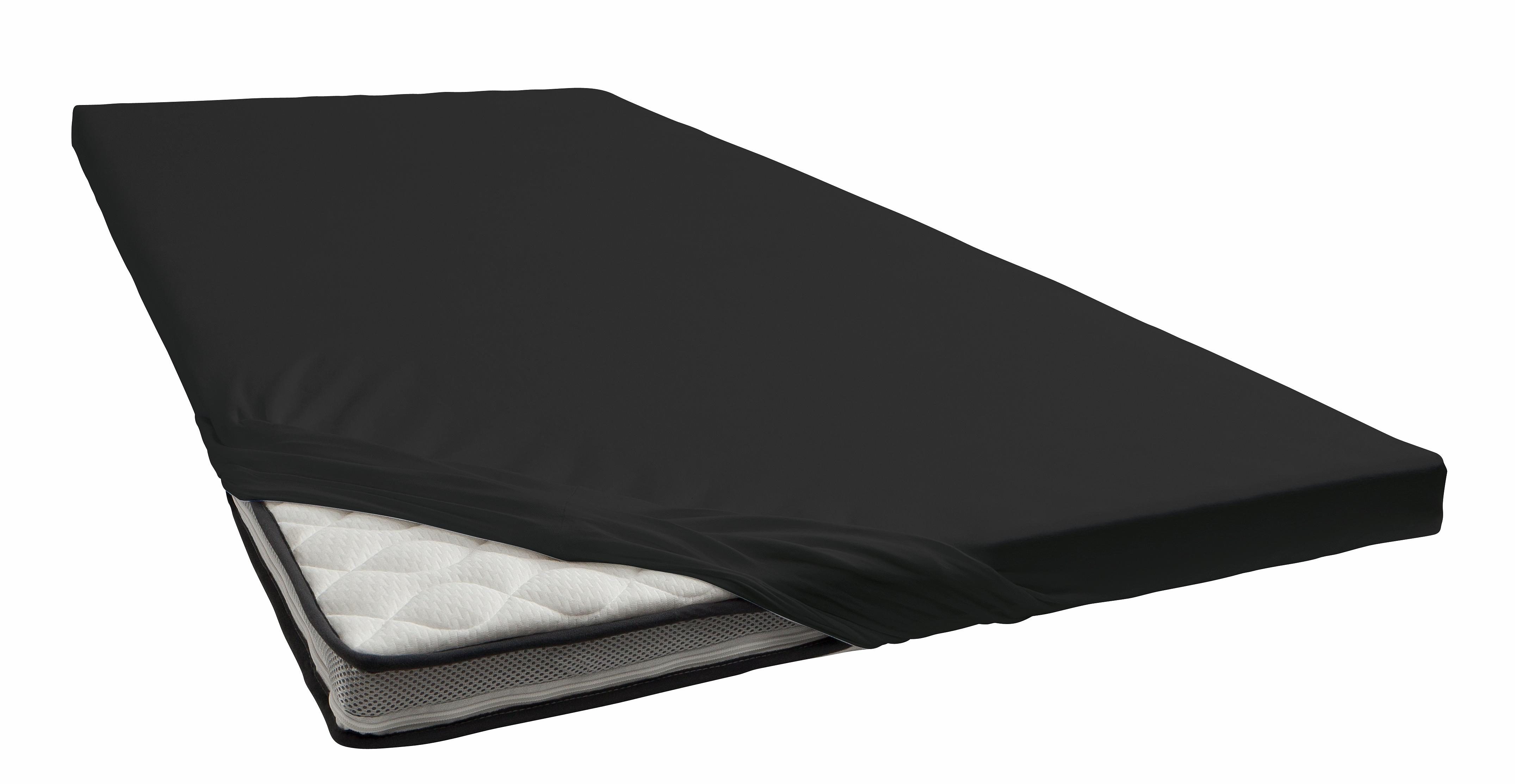 bellana Hoeslaken Jersey-elastaan deluxe in mt. 90x200, 140x200 of 180x200, voor topmatras (1 stuk) hoeslakens maat 140-160 cm x 200-220 cm zwart