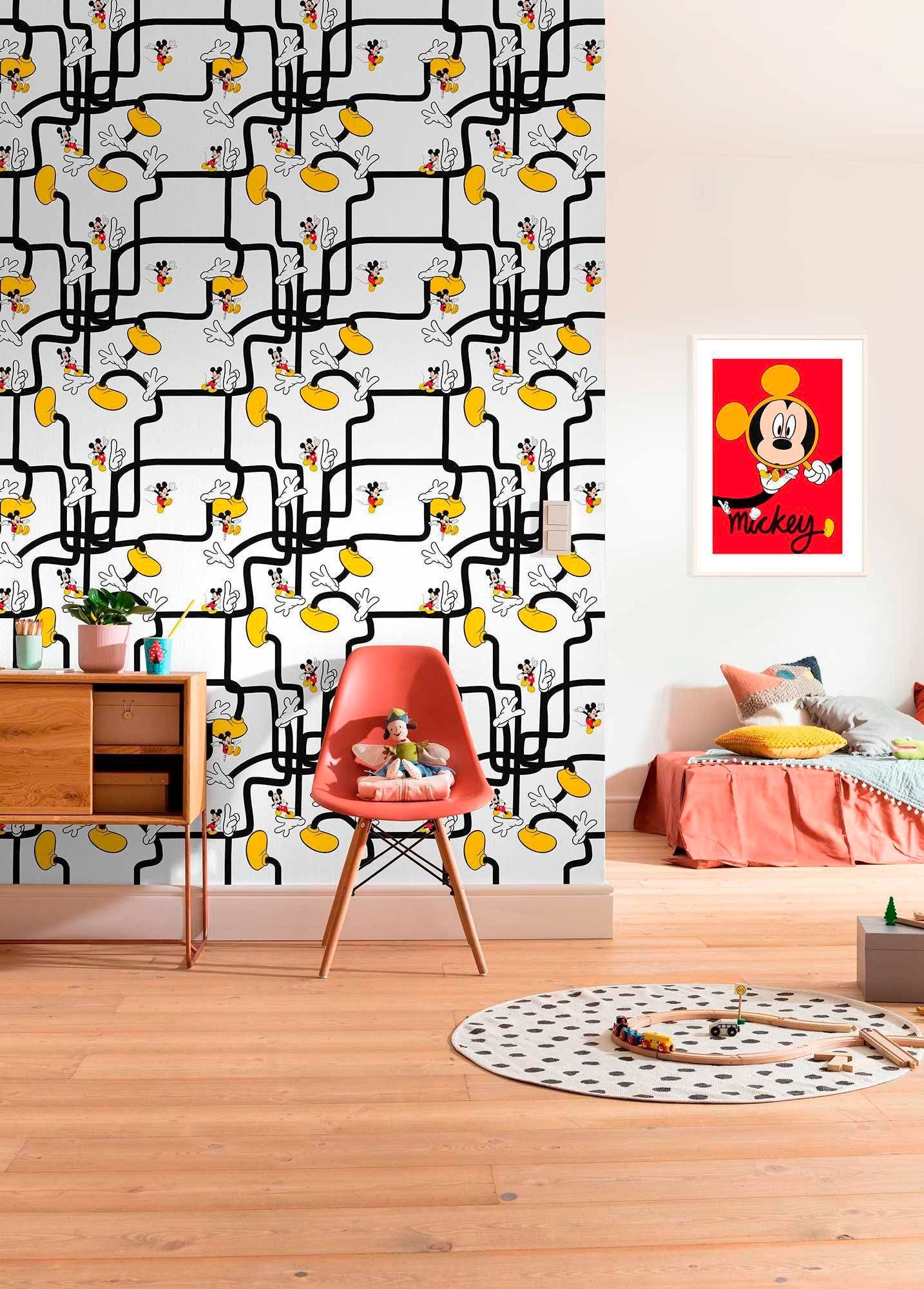 Komar Vliesbehang Digitale print vlies - Mickey Mouse Foot Labyrinth - Afmeting 200 x 280 cm