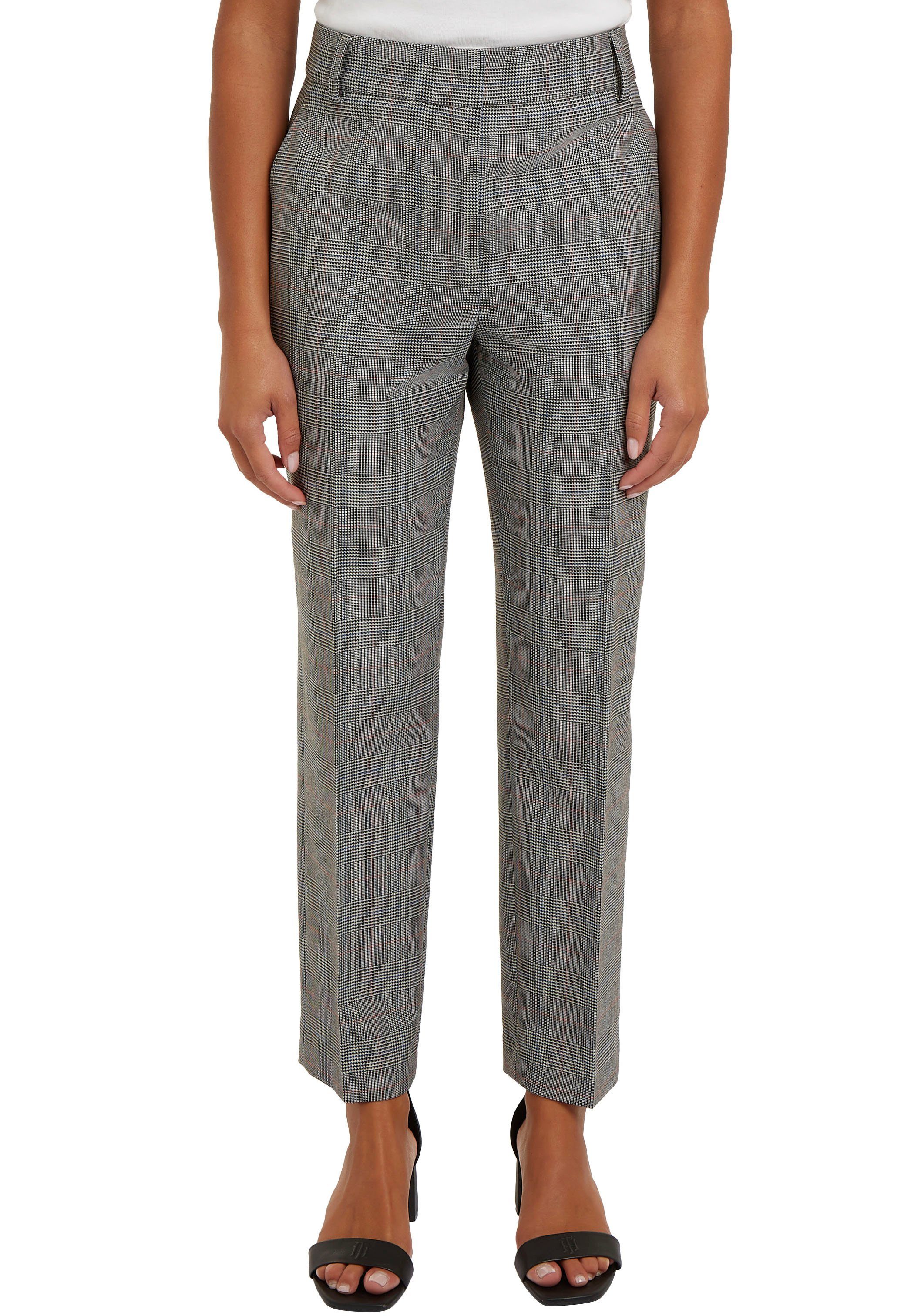 Tommy Hilfiger Geweven broek POW CHECK SLIM STRAIGHT PANT (Global Serie TH VROUWEN)