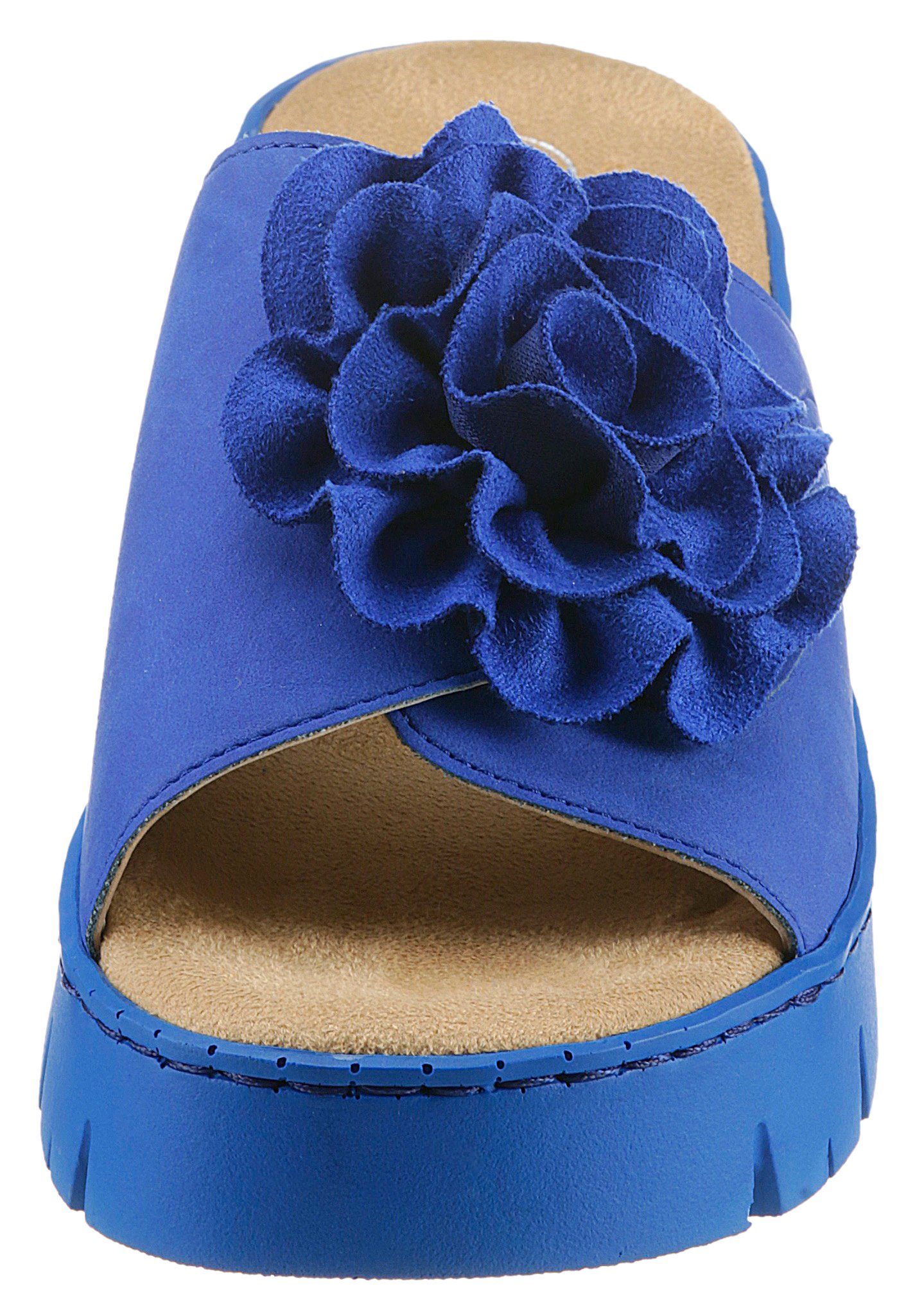 Rieker Slippers plateau, zomerschoen, slippers met praktische klittenband