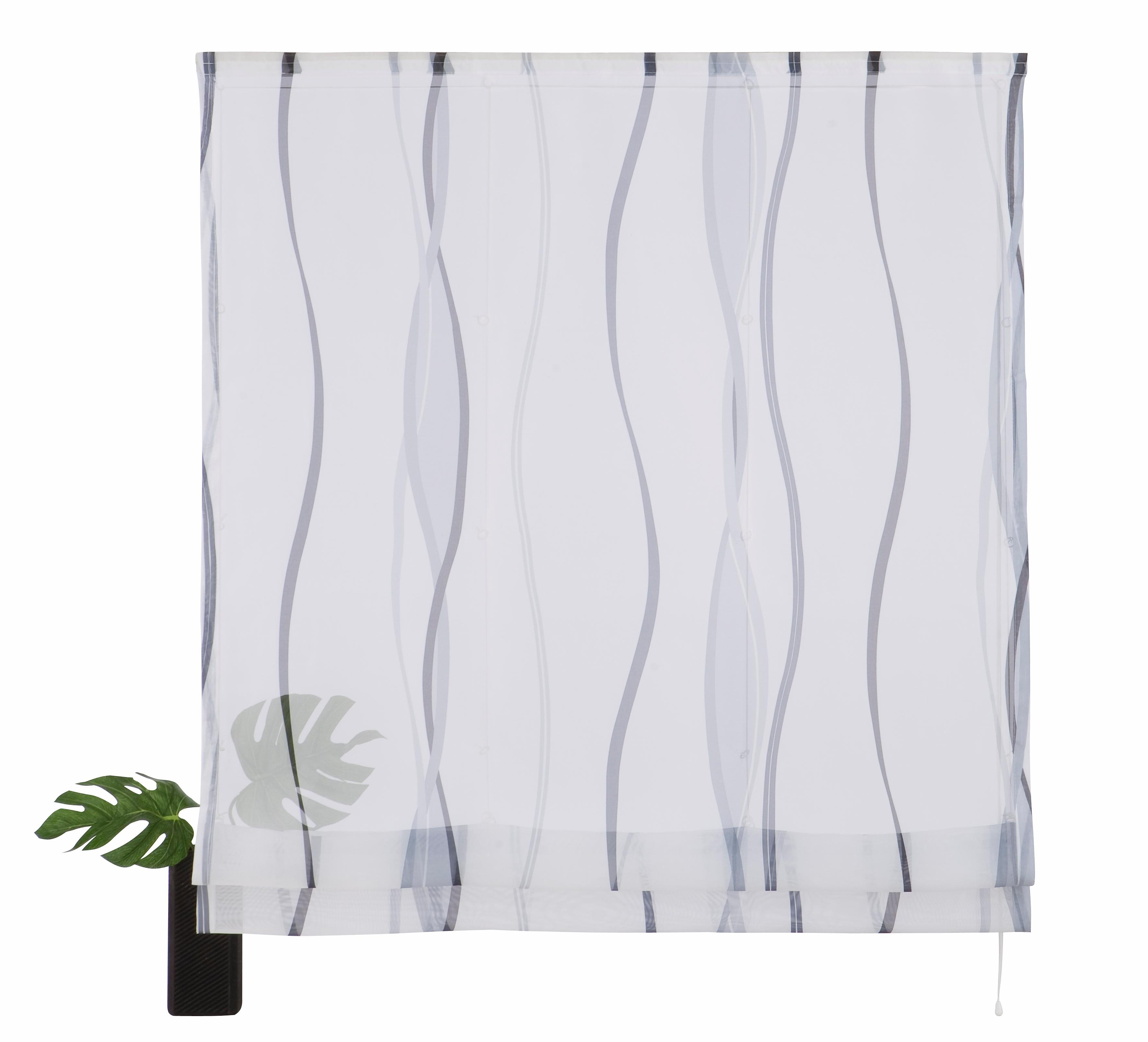 my home Romeins rolgordijn Dimona Transparant, voile, polyester, golven (1 stuk)