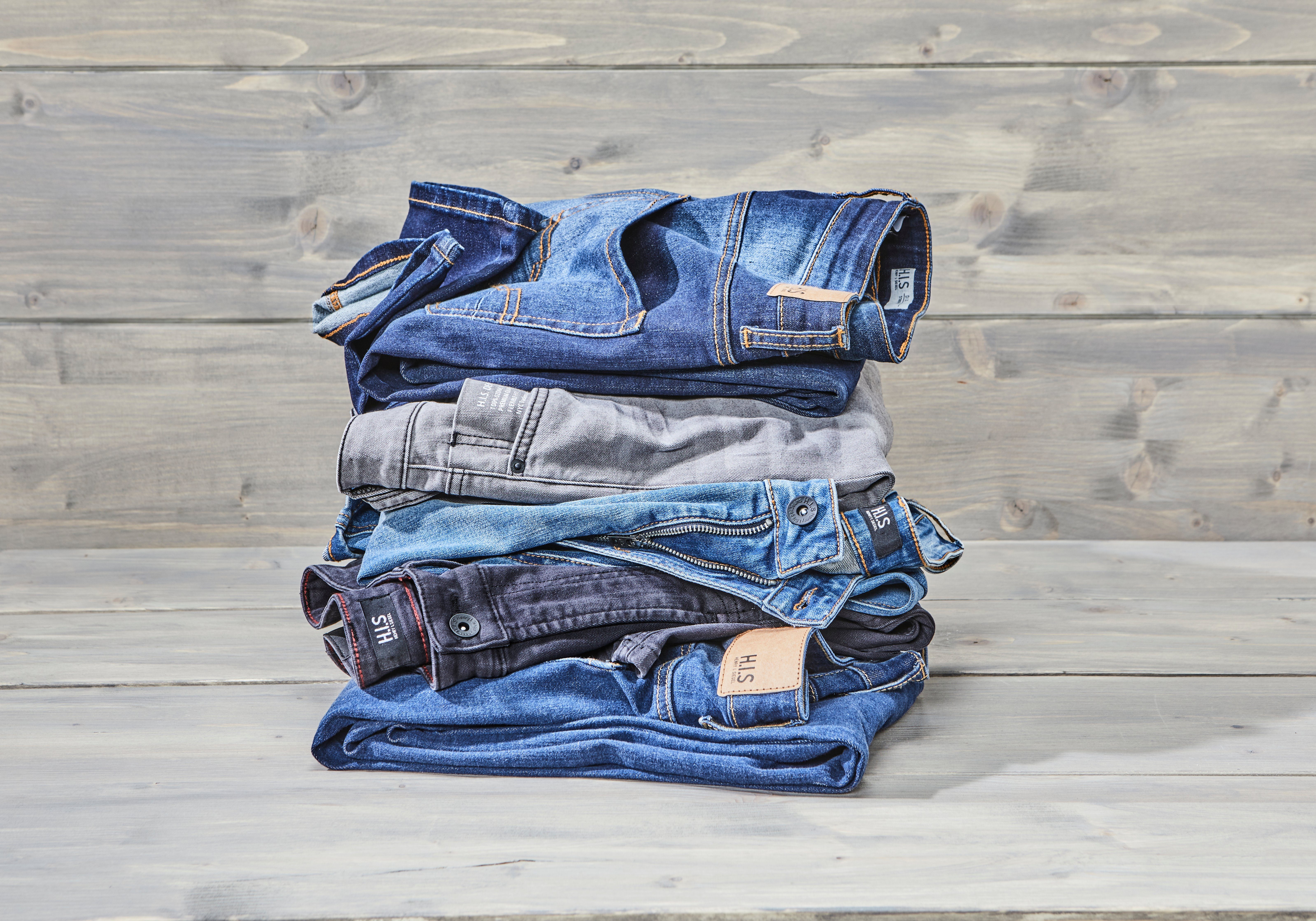H.I.S Straight jeans DIX rechte pasvorm, lage taille, used-wassing