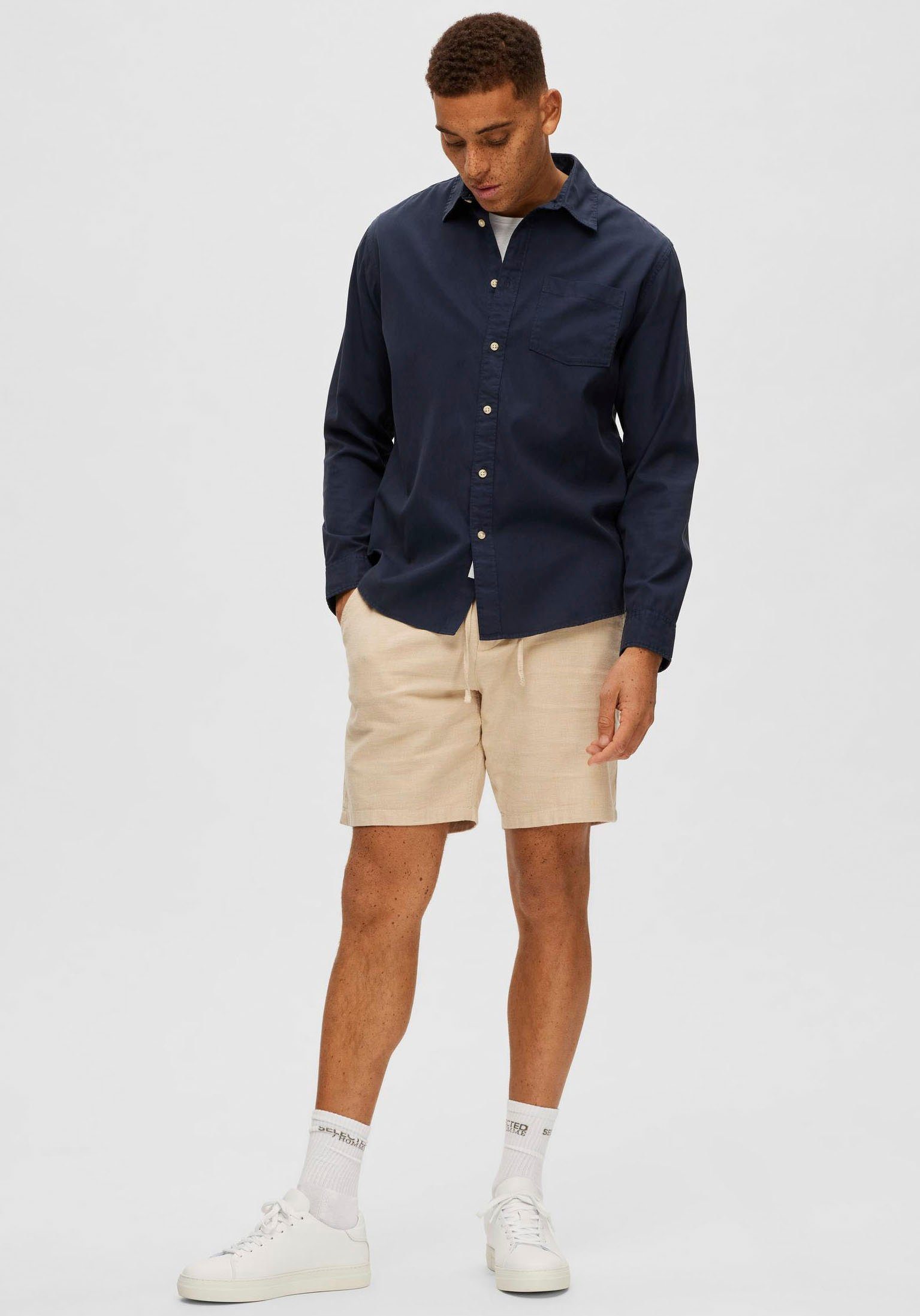 SELECTED HOMME Overhemd met lange mouwen SLHREGPASTEL-LINEN SHIRT LS W