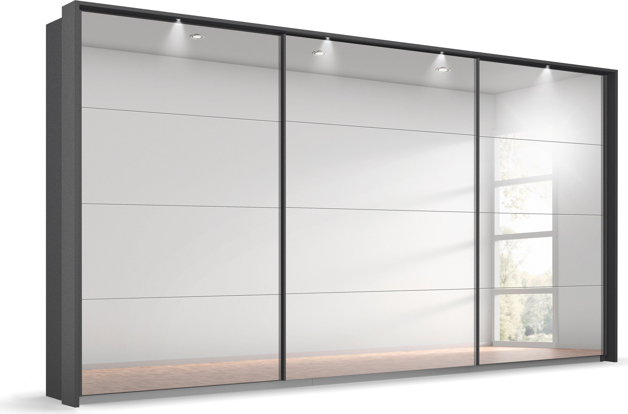 rauch Zweefdeurkast Oteli met spiegelfront en passe-partout, optioneel met verlichting
