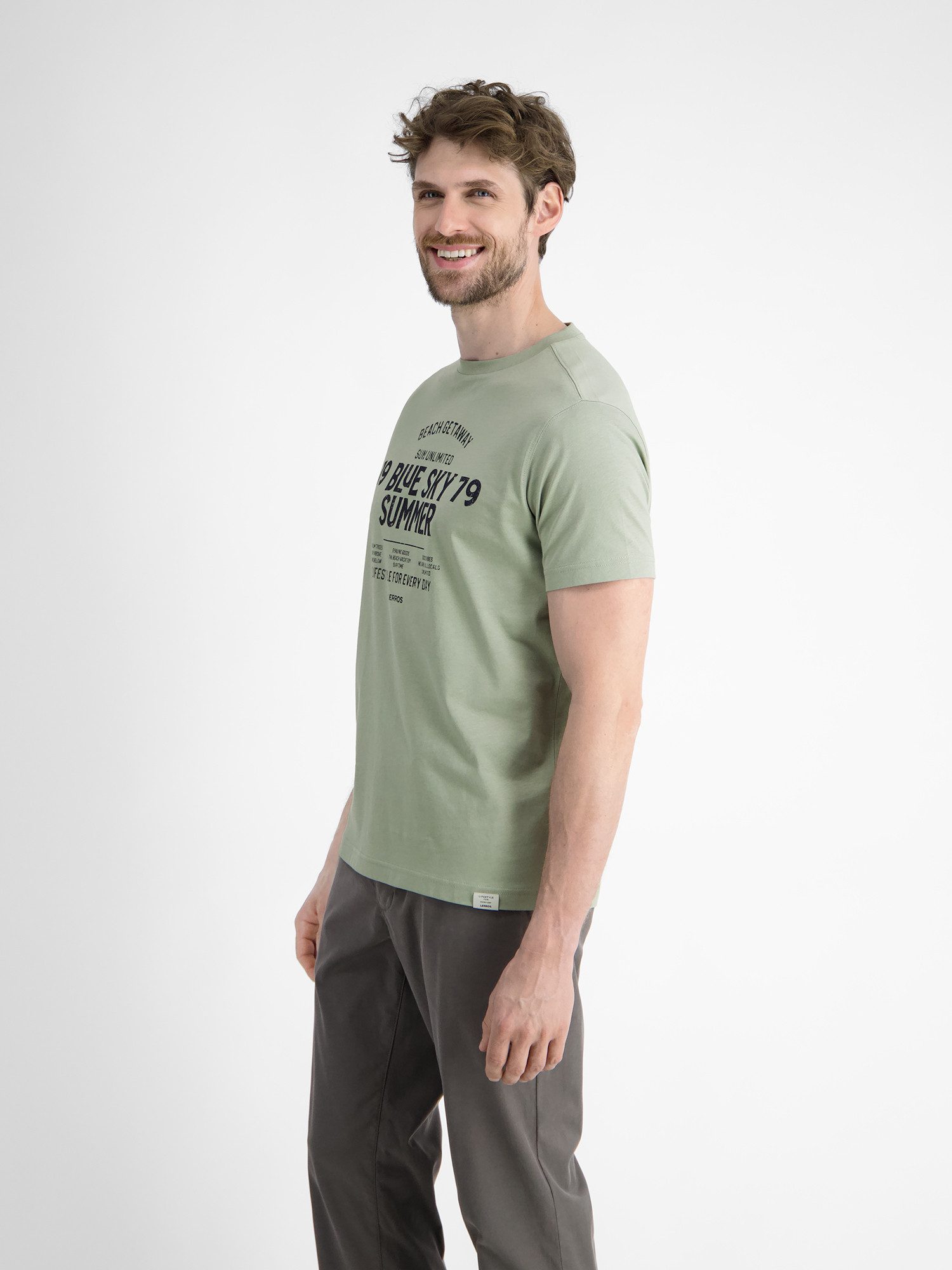 Lerros T-shirt LERROS heren T-shirt met borst-print