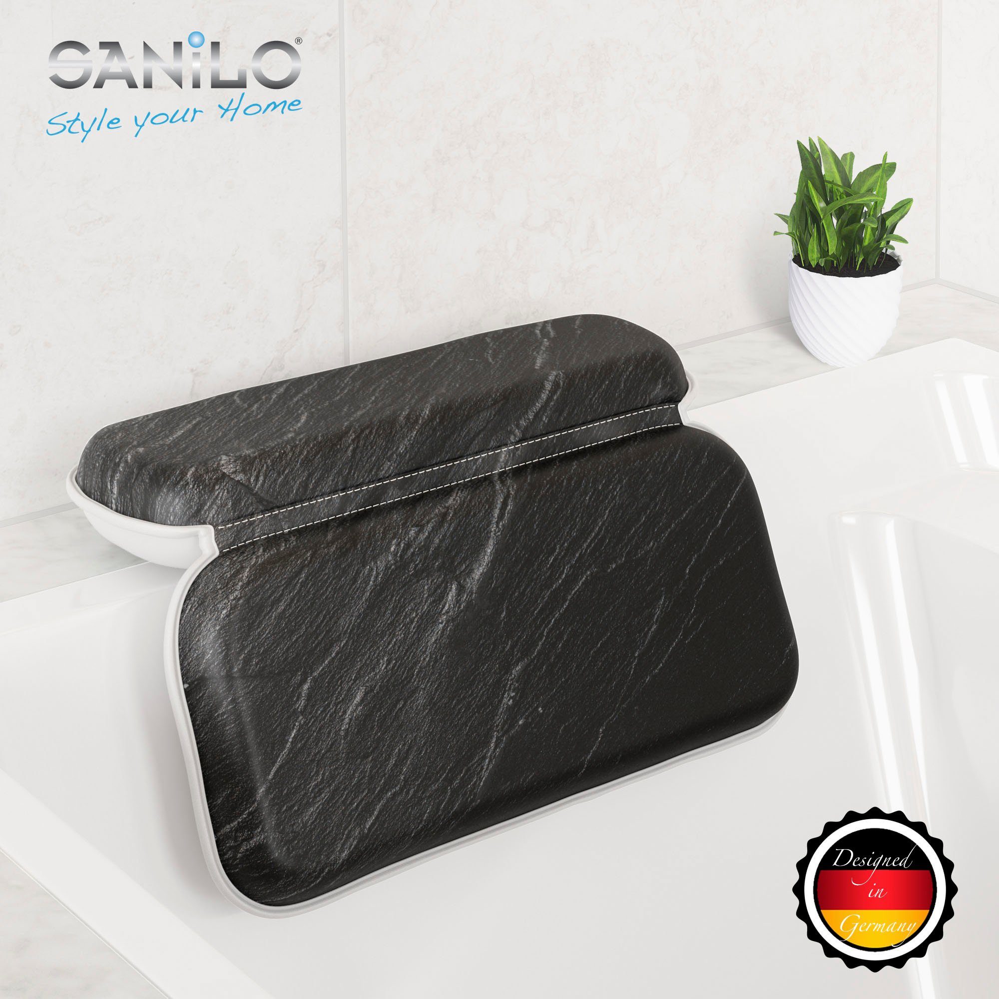 Sanilo Nekkussen Badkussen Granit comfortabel, antislip, volle kleuren, met 7 prima zuignappen