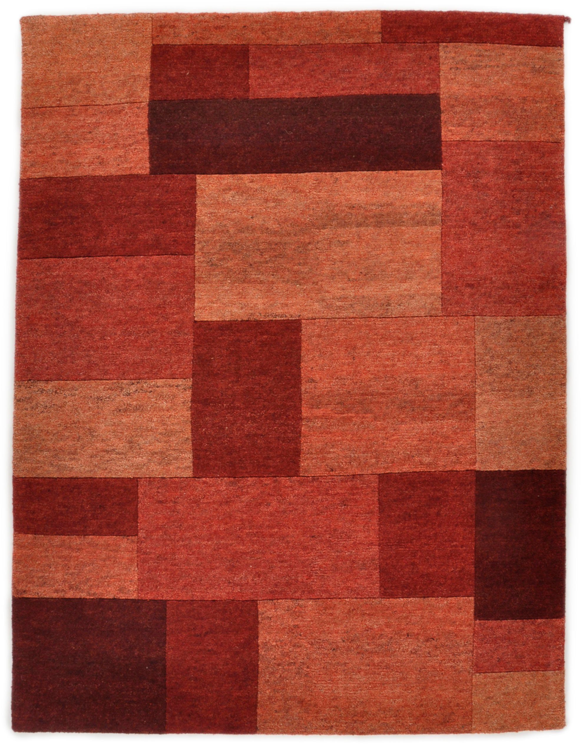 THEKO Wollen kleed Dalas - 7709 zuivere wol, met de hand geknoopt, patchworkdesign